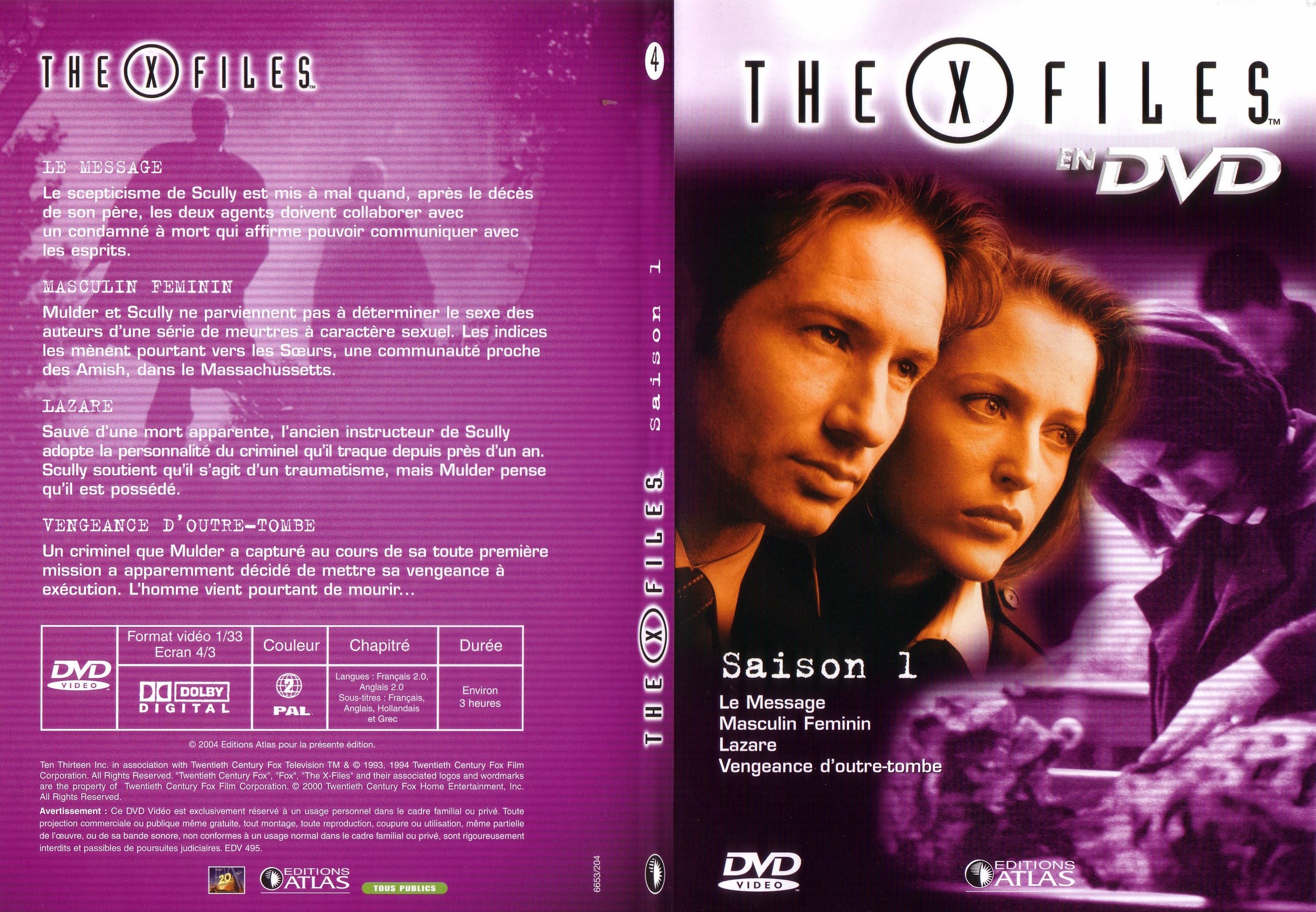 Jaquette DVD X files saison 1 DVD 4 - SLIM