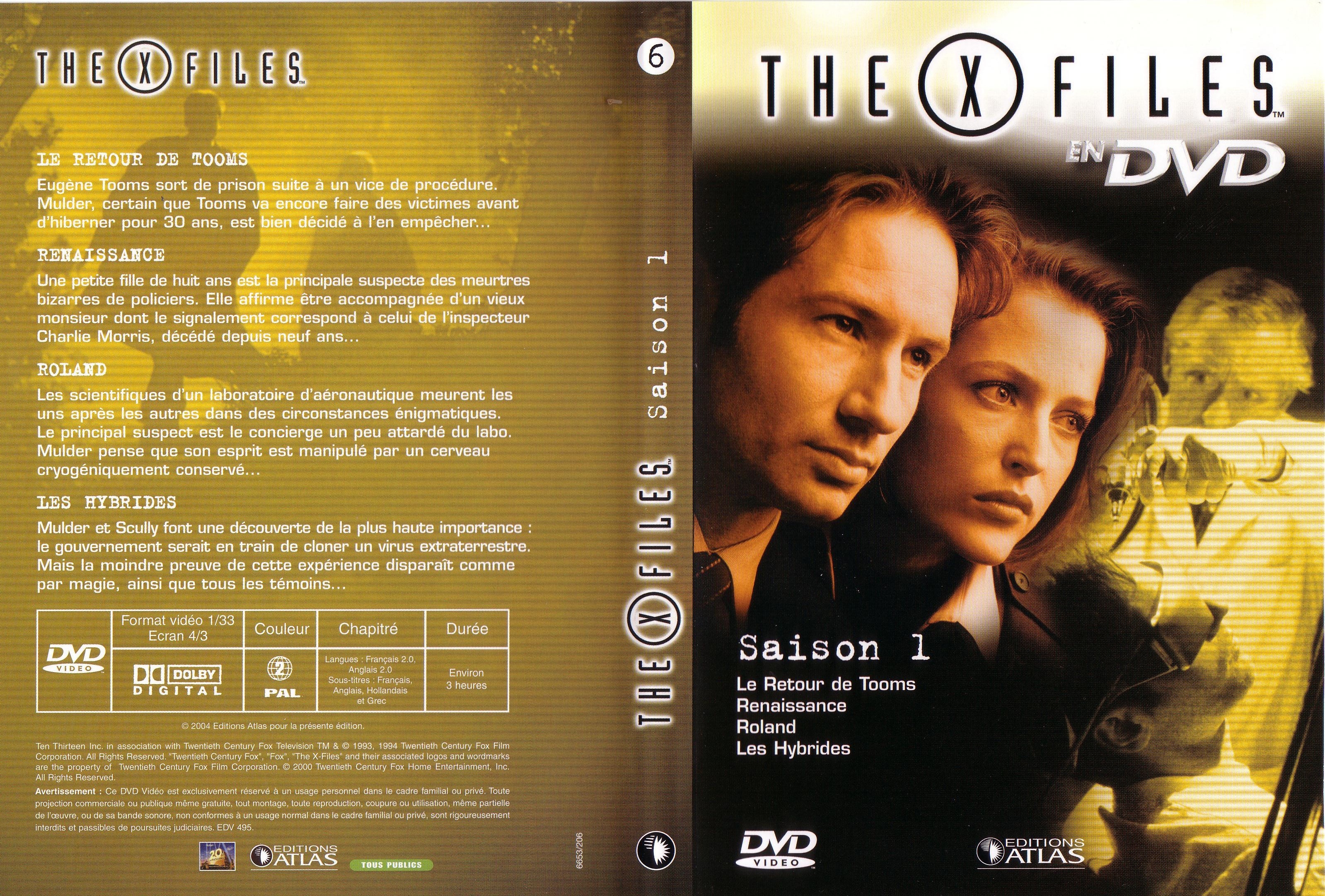 Jaquette DVD X files saison 1 DVD 6