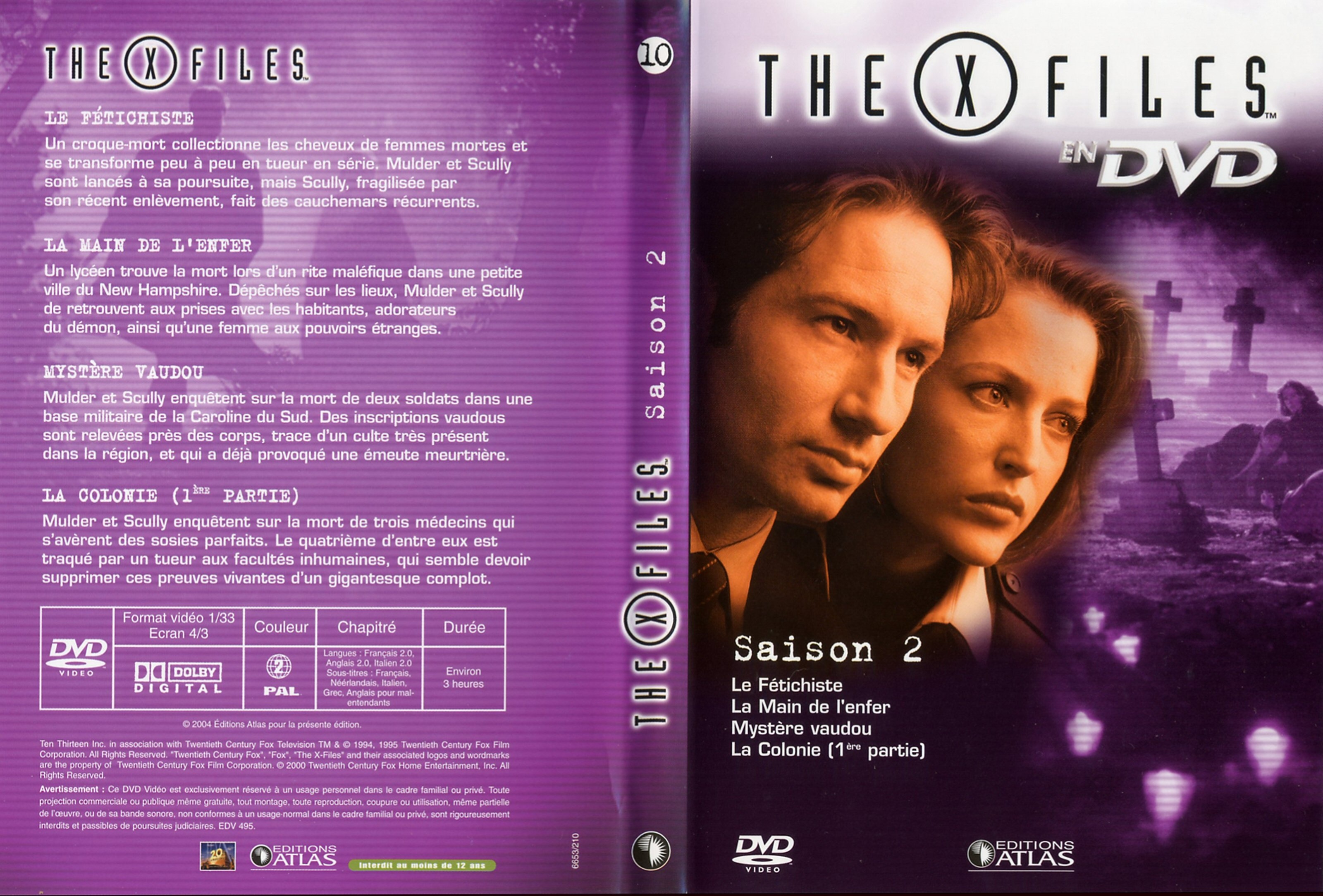 Jaquette DVD X files saison 2 DVD 10