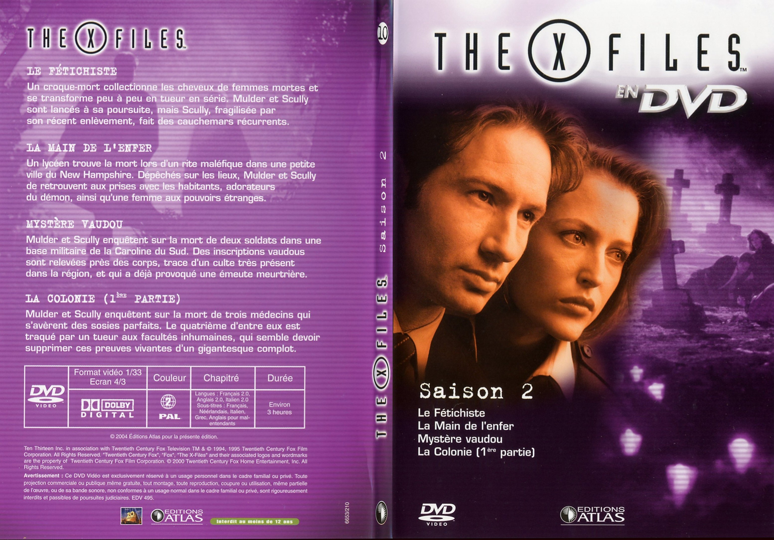 Jaquette DVD X files saison 2 DVD 10 - SLIM
