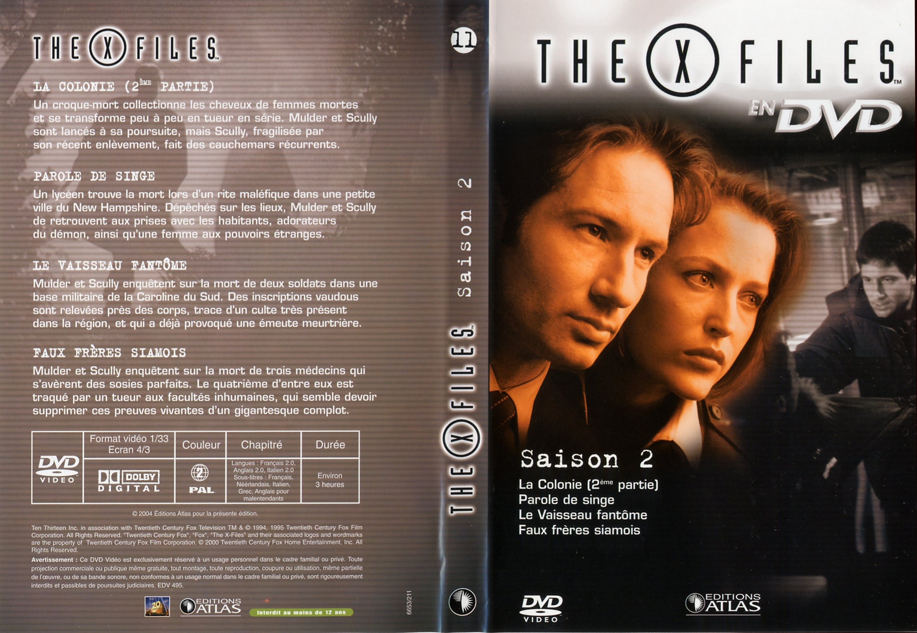 Jaquette DVD X files saison 2 DVD 11