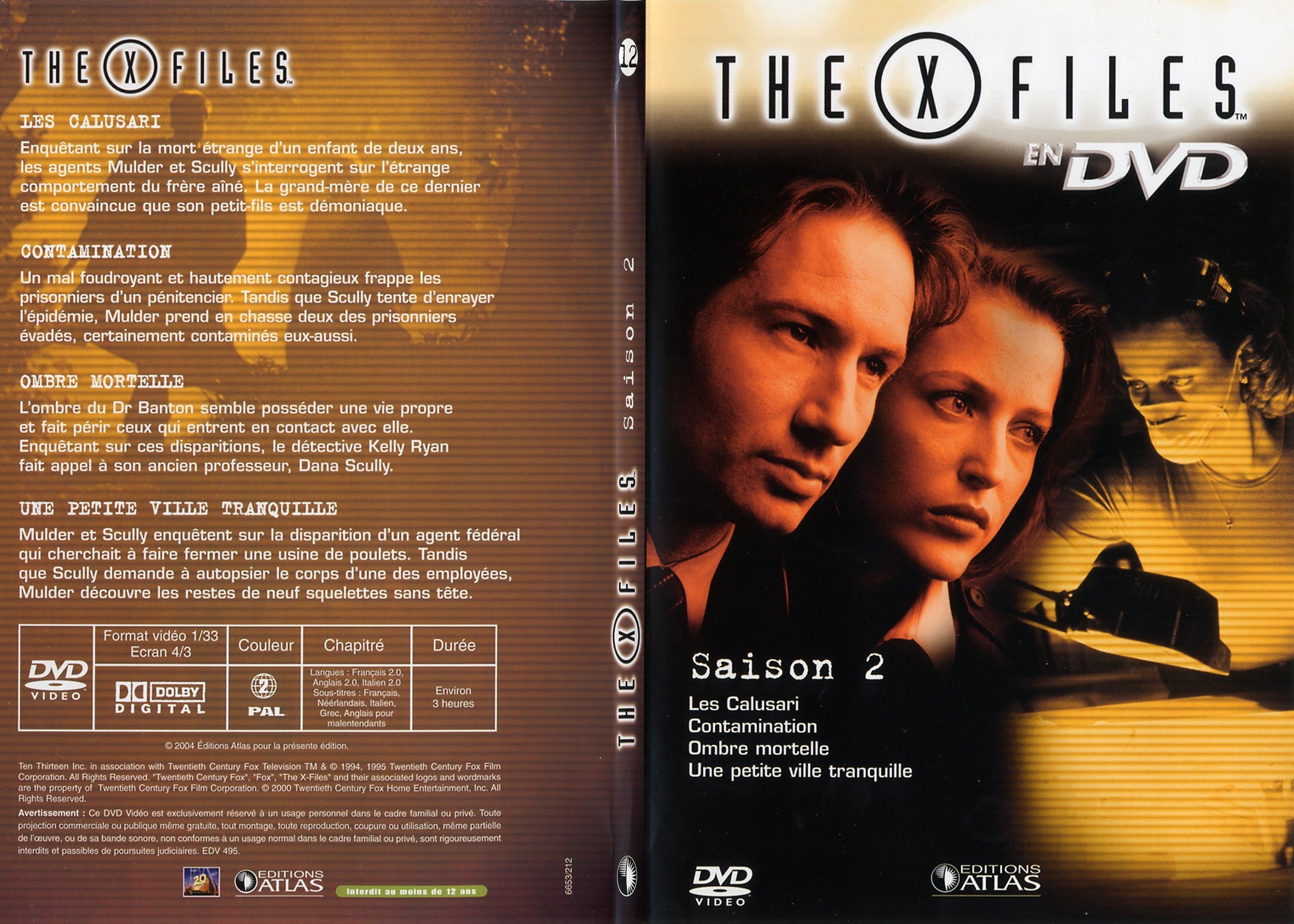 Jaquette DVD X files saison 2 DVD 12 - SLIM