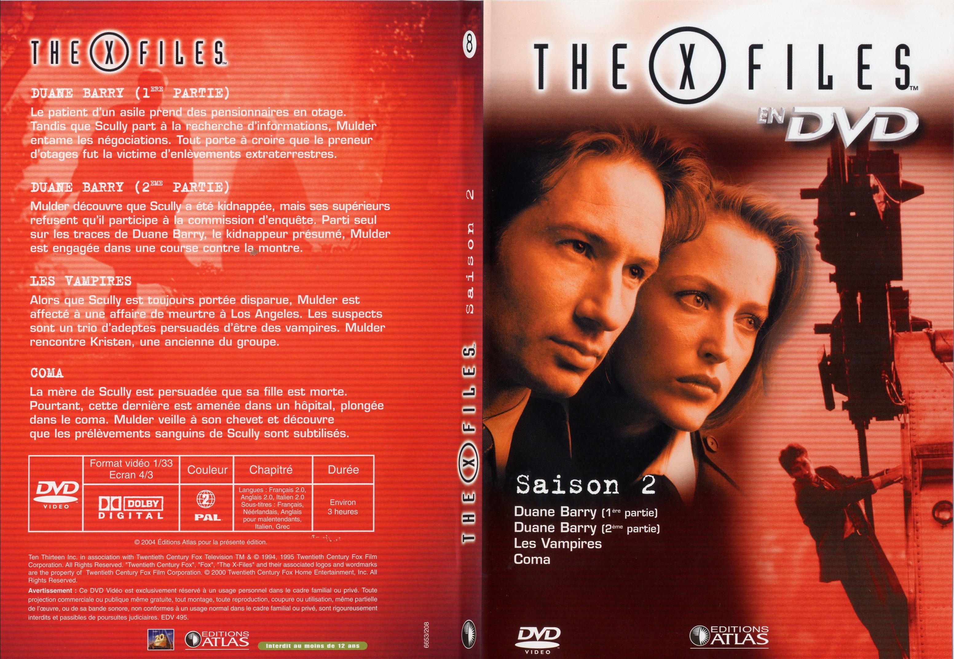 Jaquette DVD X files saison 2 DVD 8 - SLIM