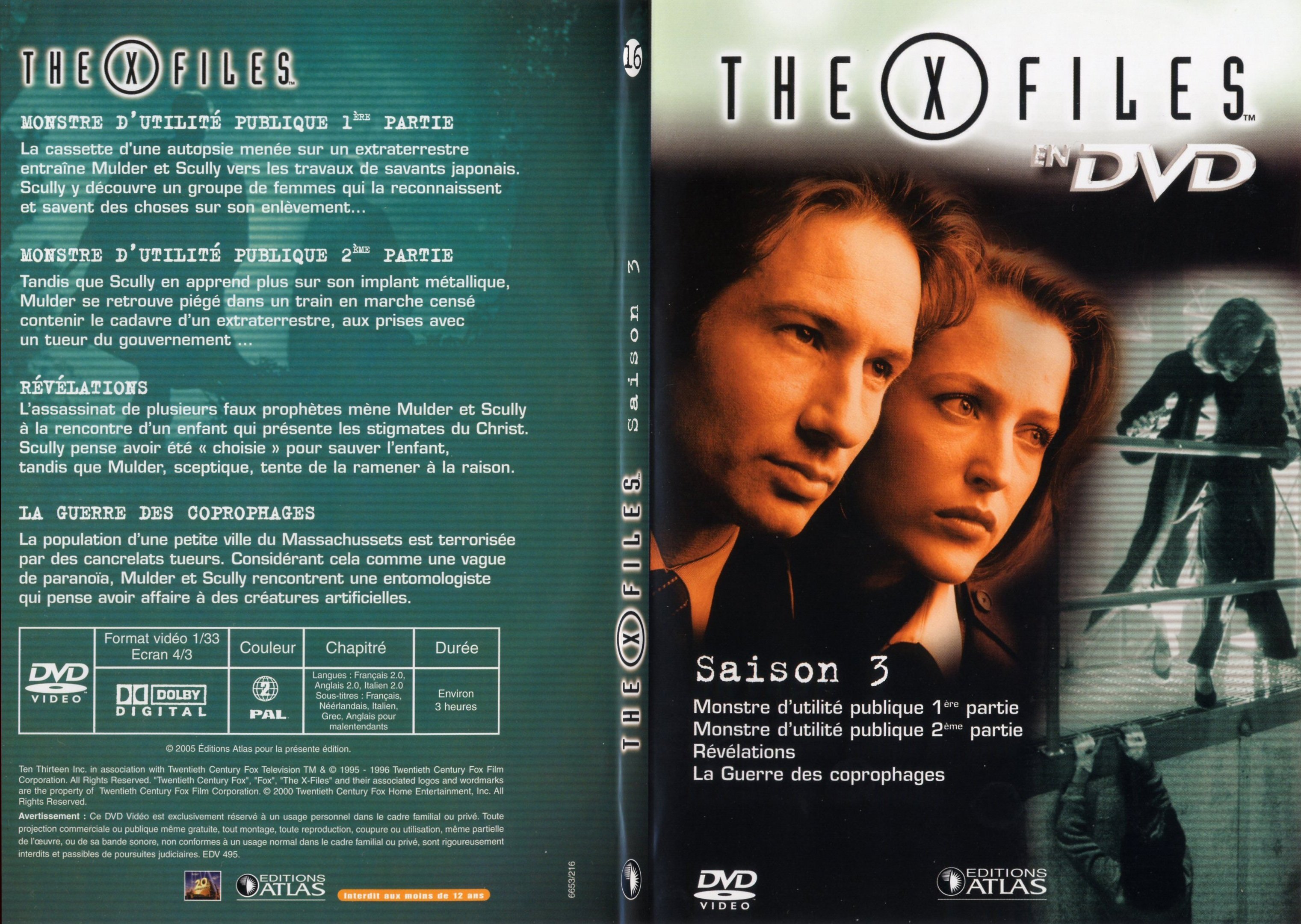 Jaquette DVD X files saison 3 DVD 16 - SLIM