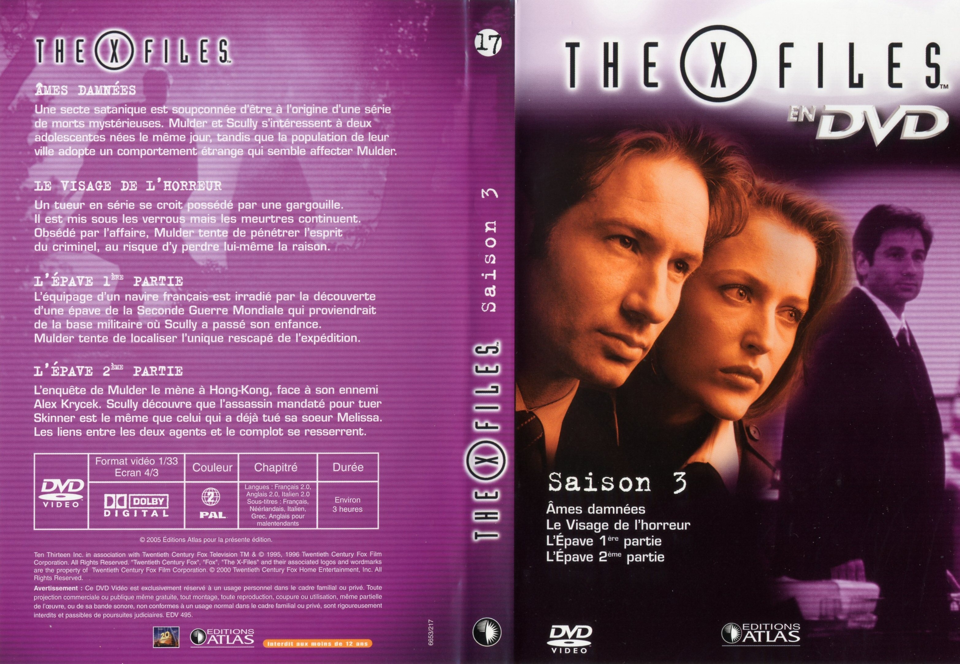 Jaquette DVD X files saison 3 DVD 17