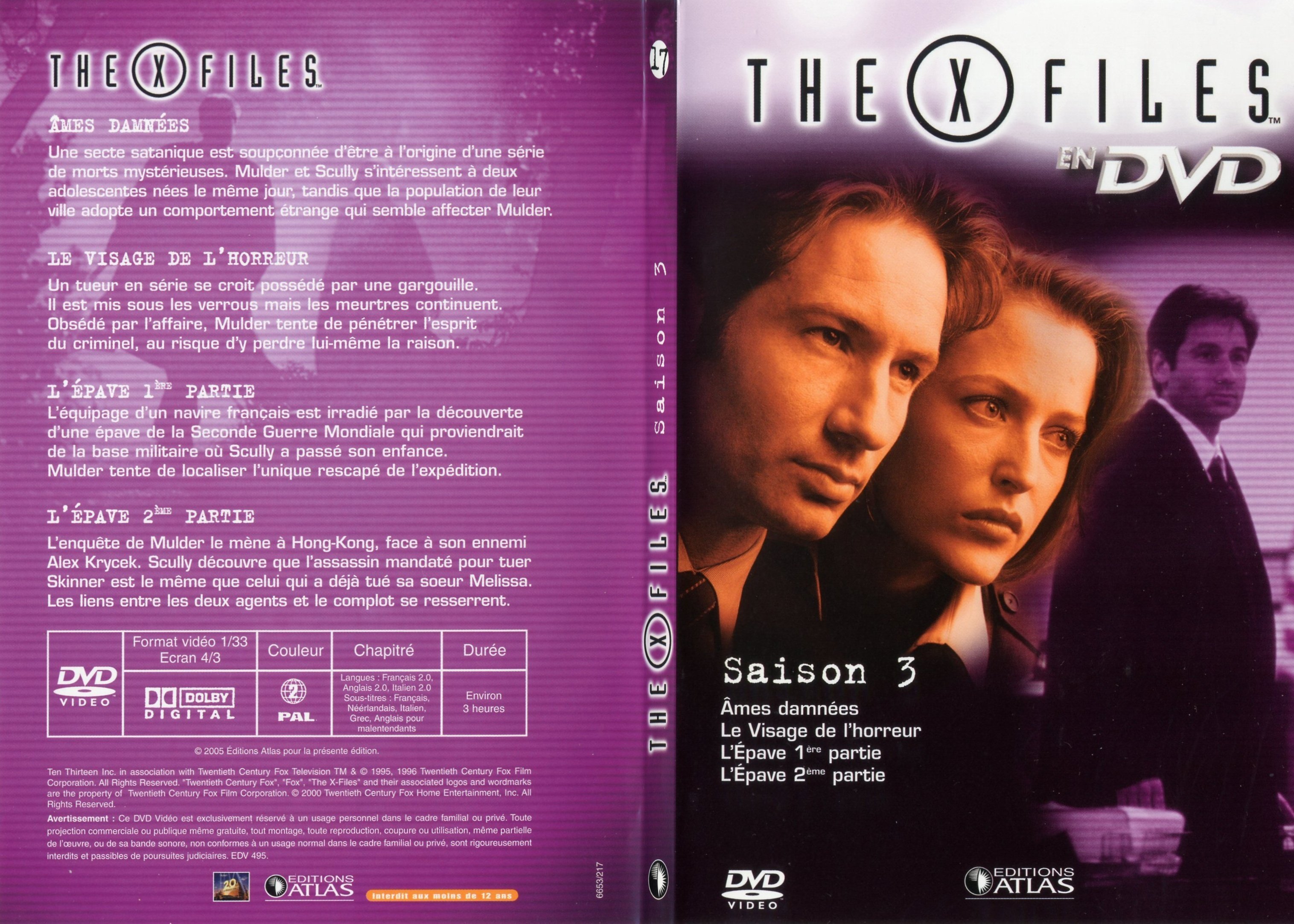 Jaquette DVD X files saison 3 DVD 17 - SLIM