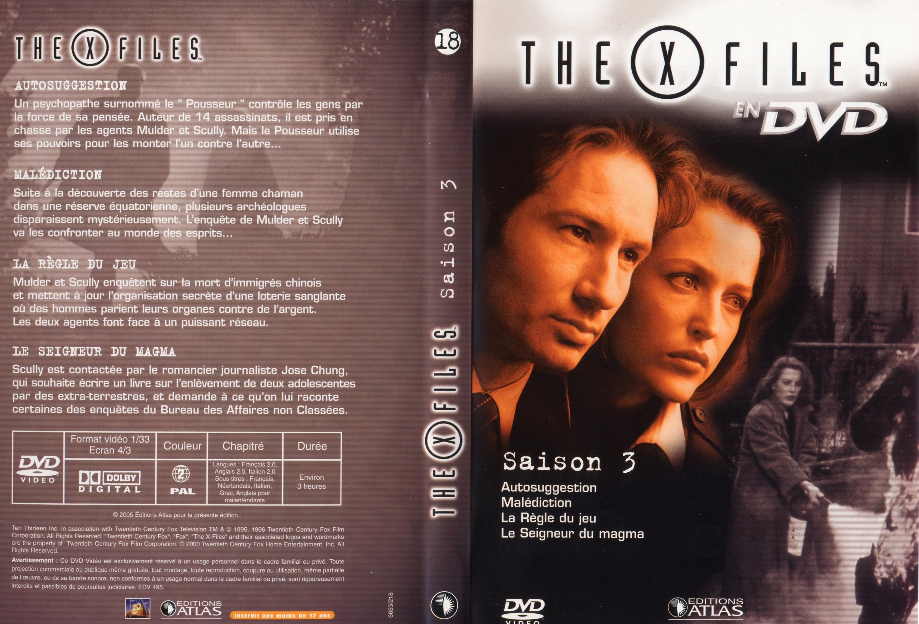 Jaquette DVD X files saison 3 DVD 18