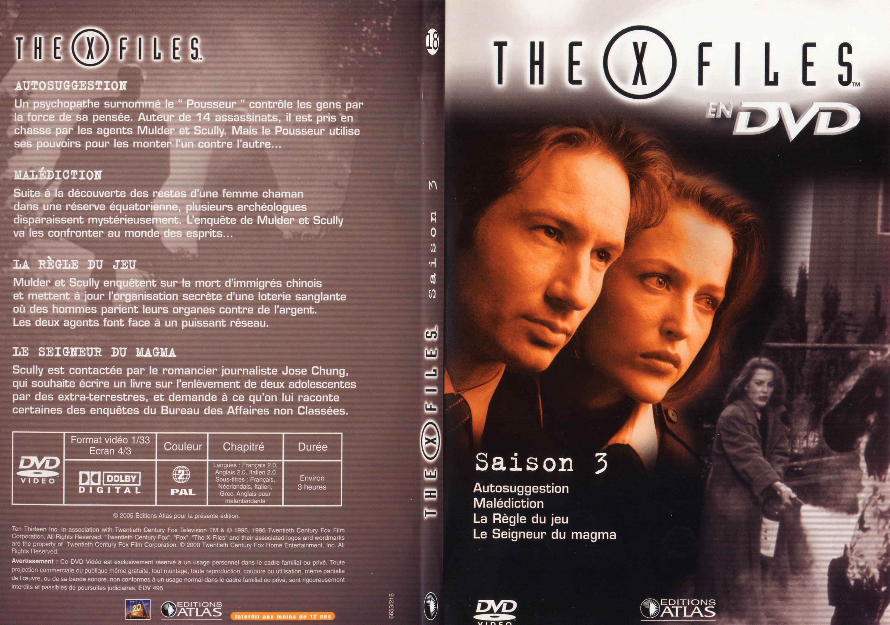 Jaquette DVD X files saison 3 DVD 18 - SLIM