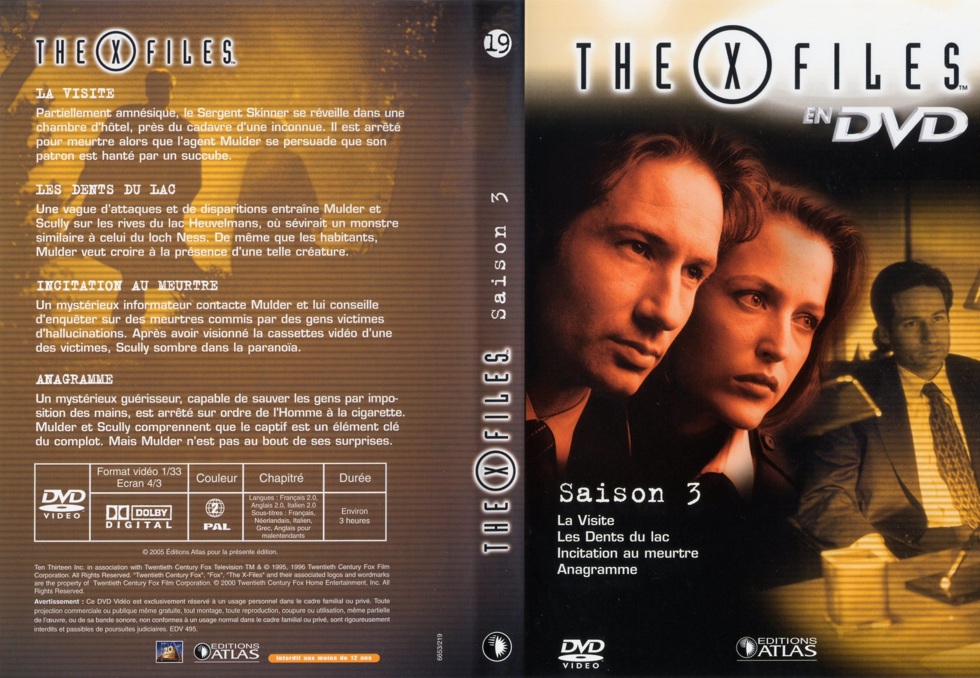 Jaquette DVD X files saison 3 DVD 19