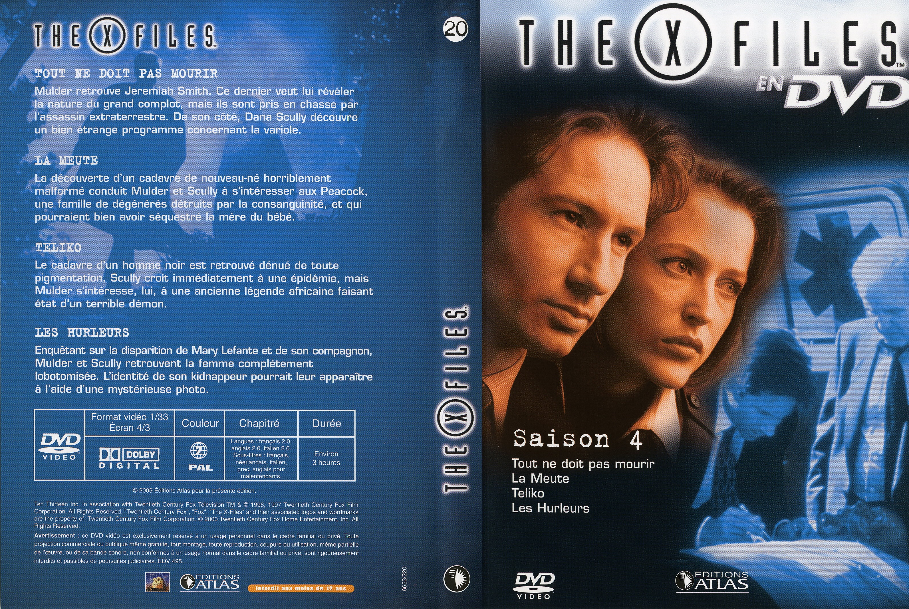 Jaquette DVD X files saison 4 DVD 20