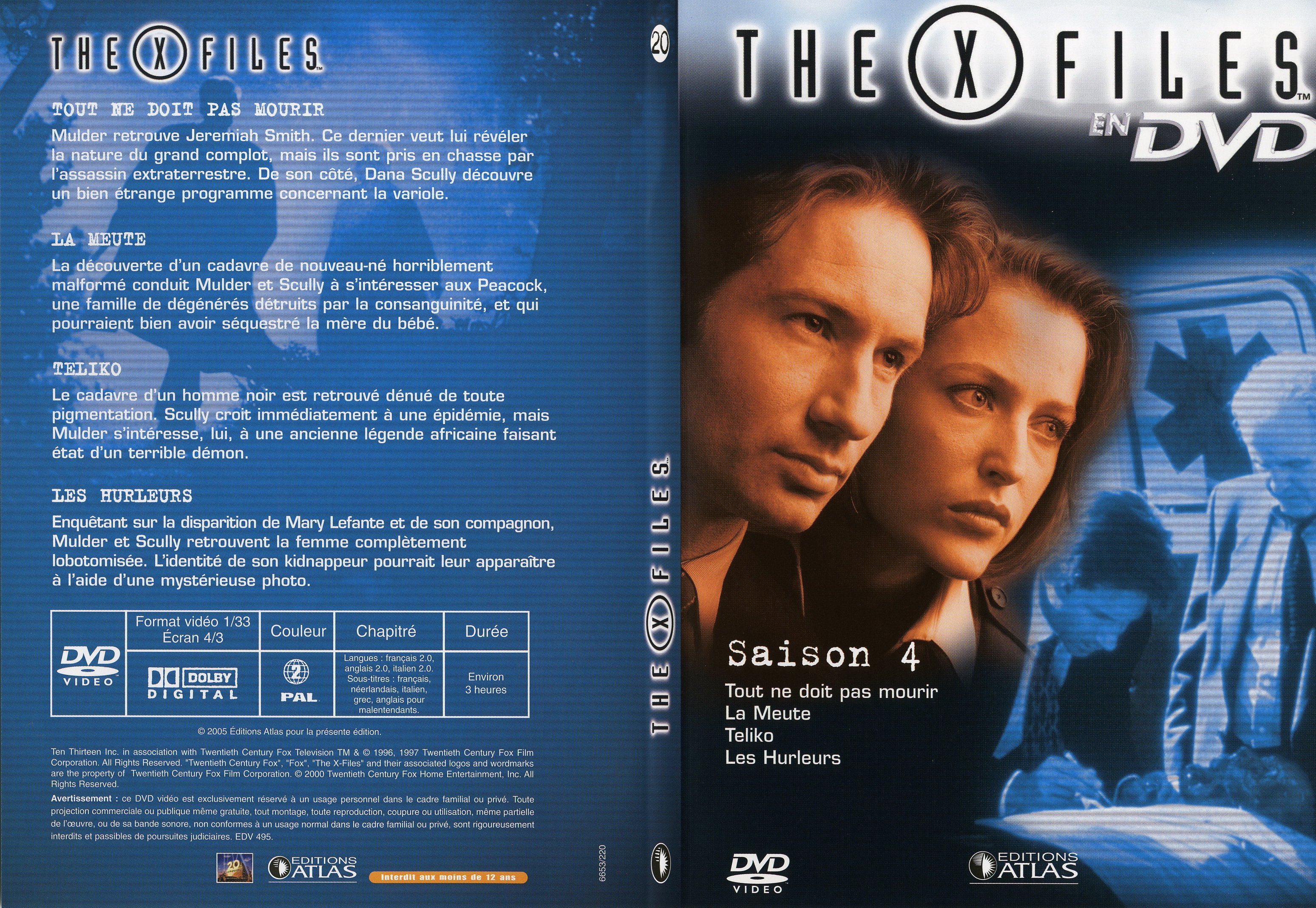 Jaquette DVD X files saison 4 DVD 20 - SLIM