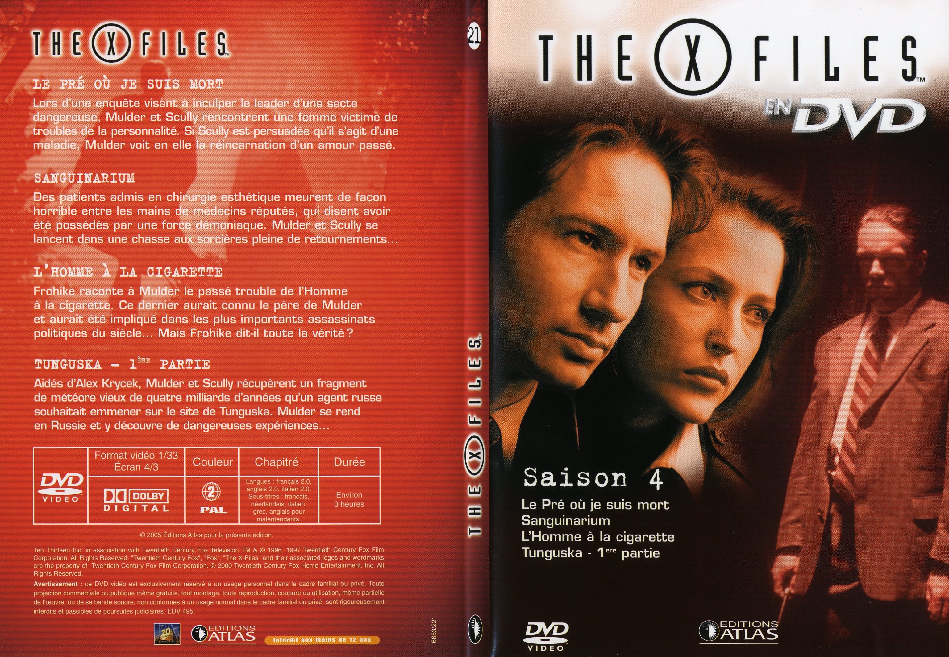 Jaquette DVD X files saison 4 DVD 21 - SLIM