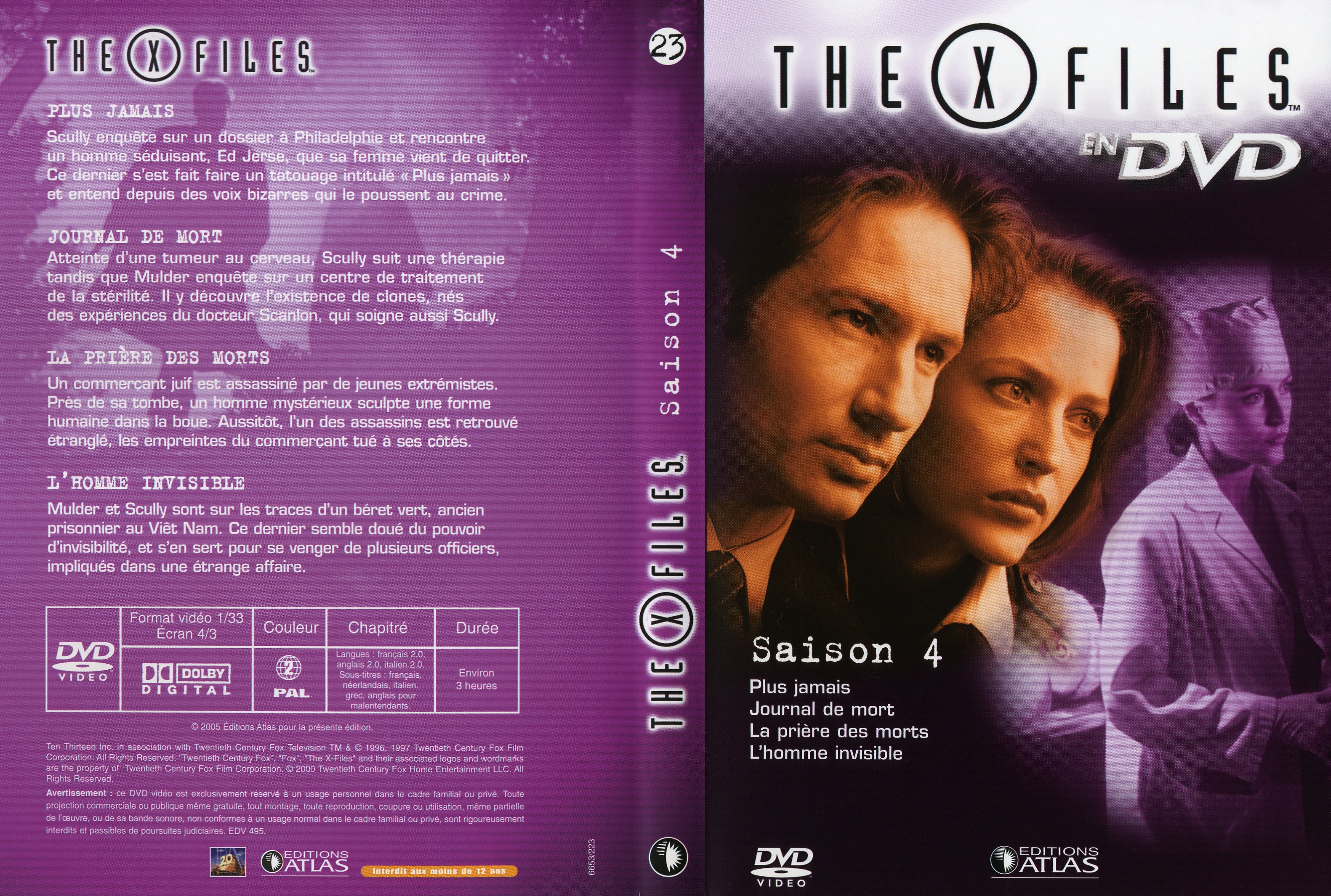 Jaquette DVD X files saison 4 DVD 23