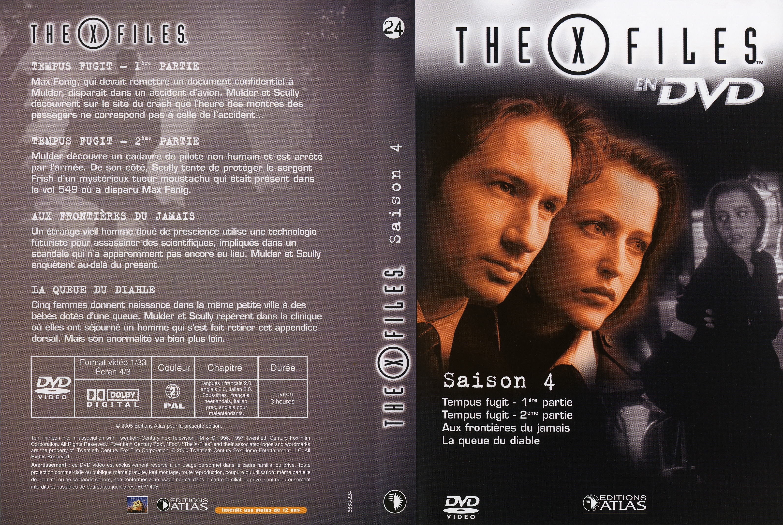 Jaquette DVD X files saison 4 DVD 24