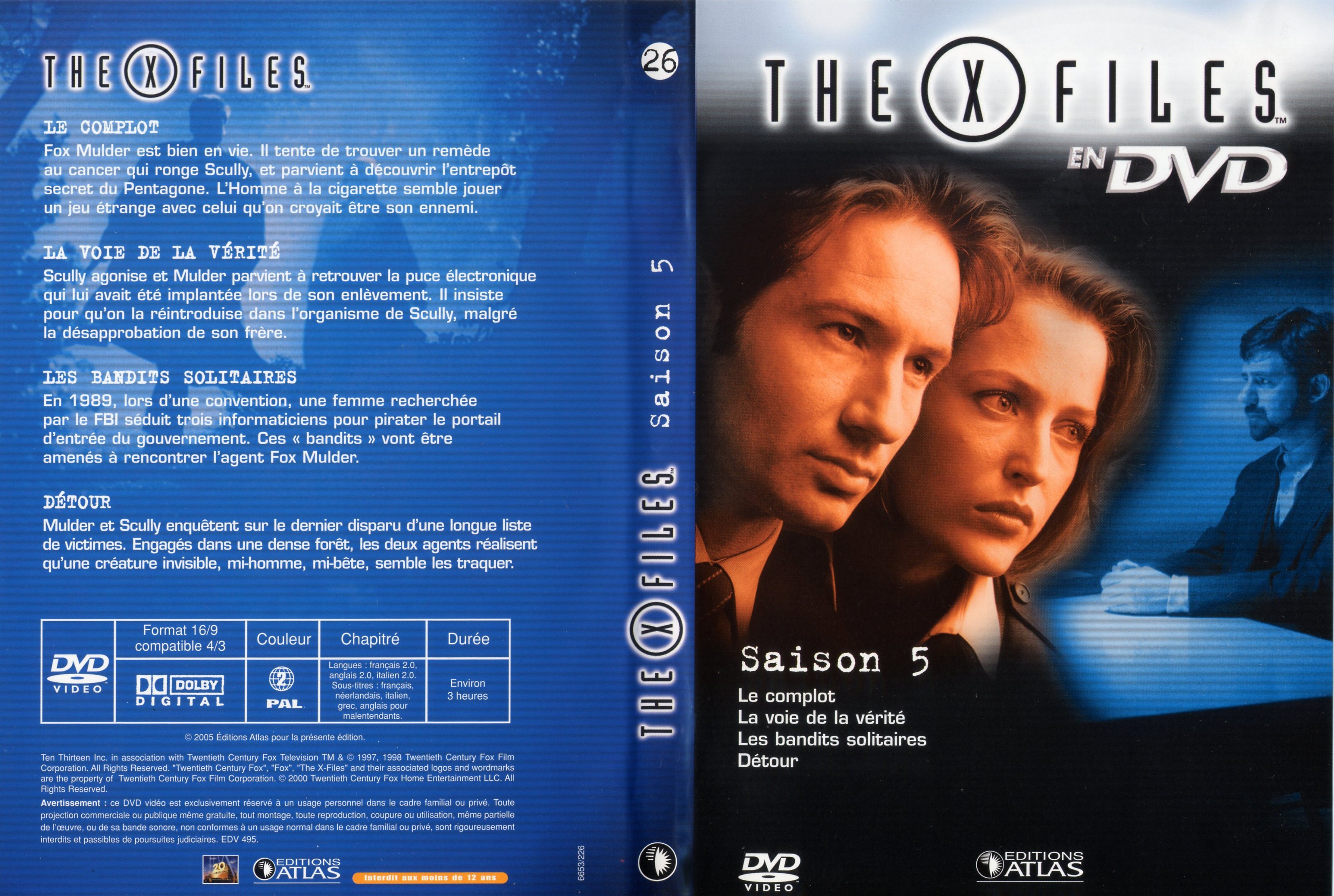 Jaquette DVD X files saison 5 DVD 26