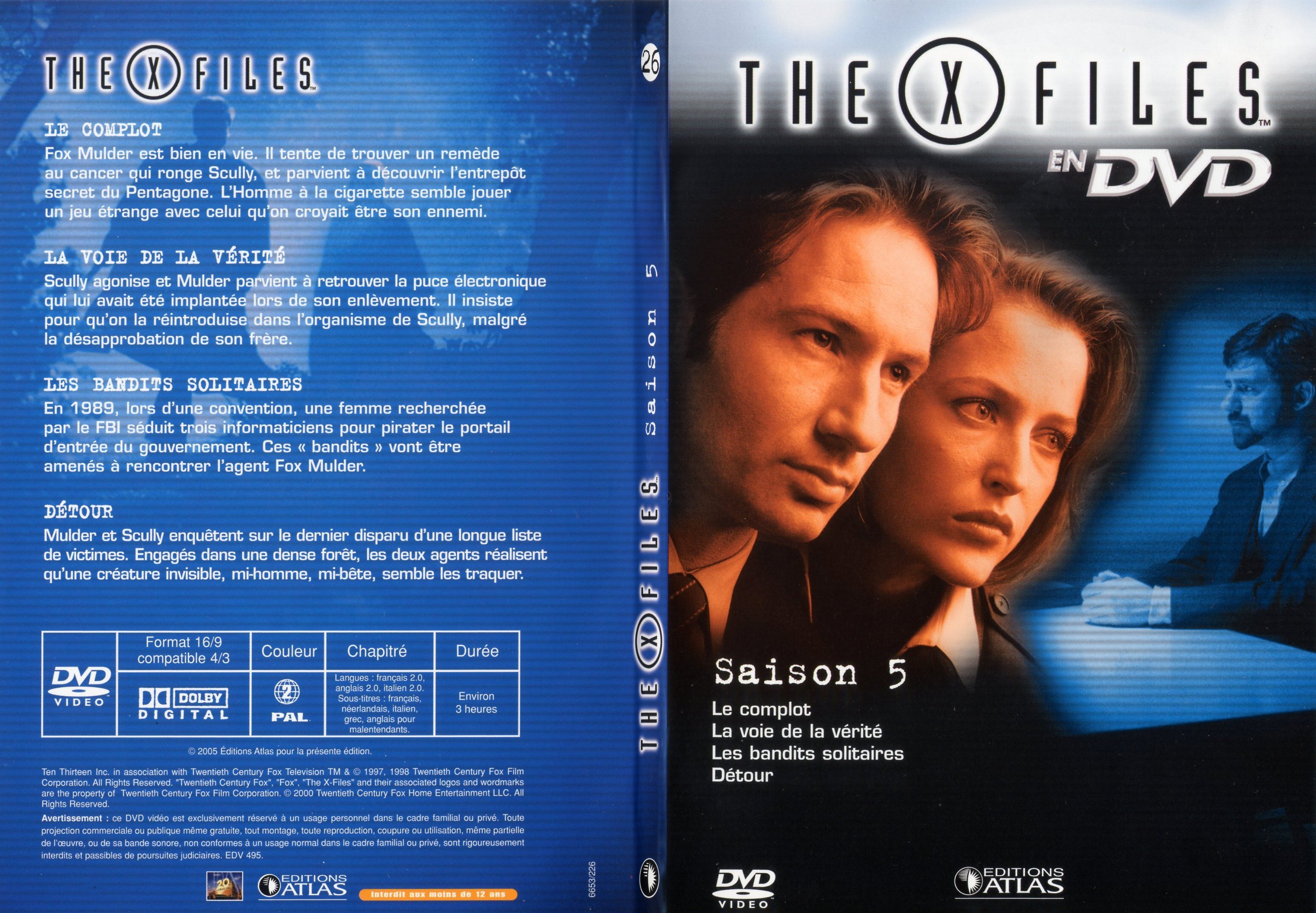 Jaquette DVD X files saison 5 DVD 26 - SLIM