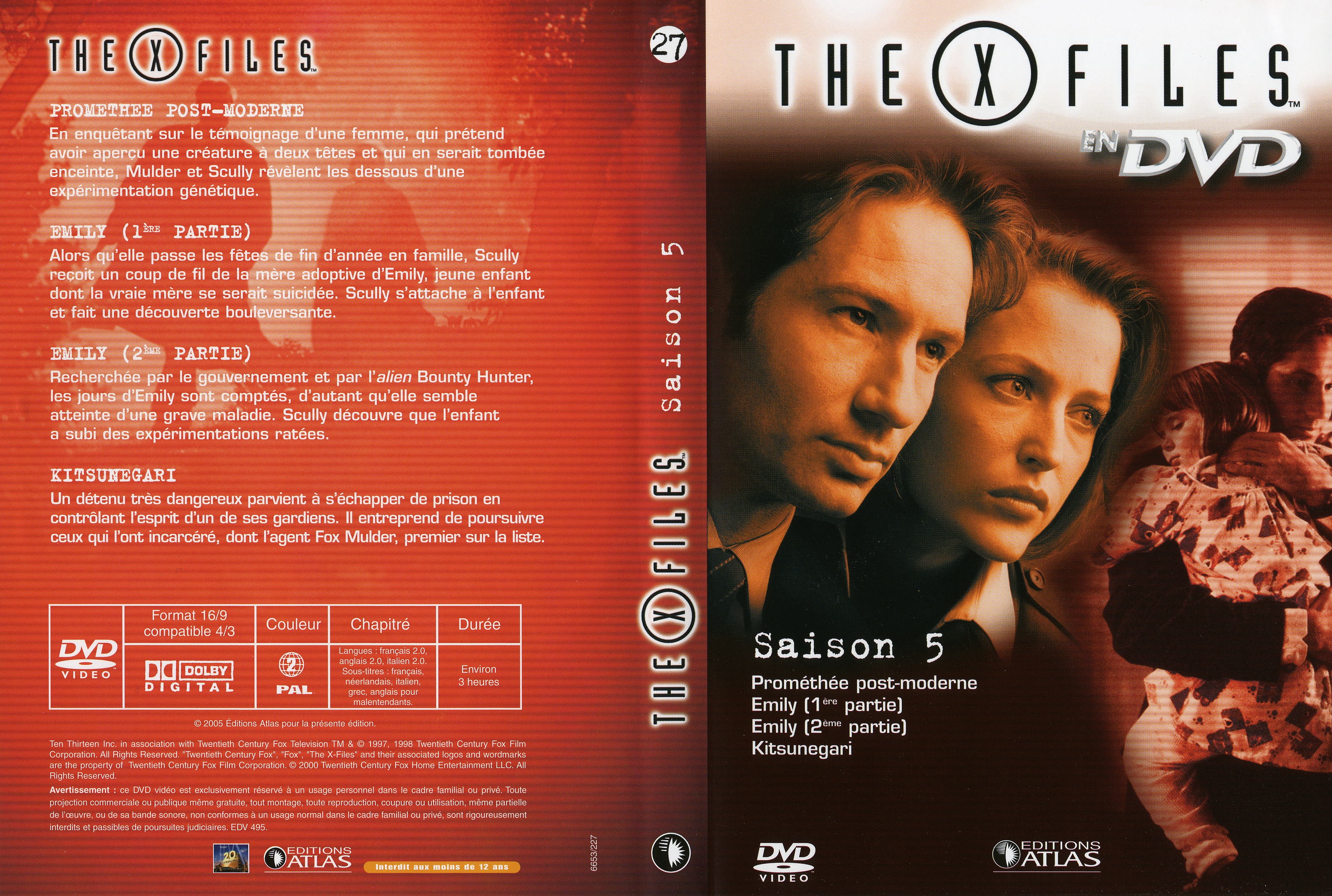 Jaquette DVD X files saison 5 DVD 27