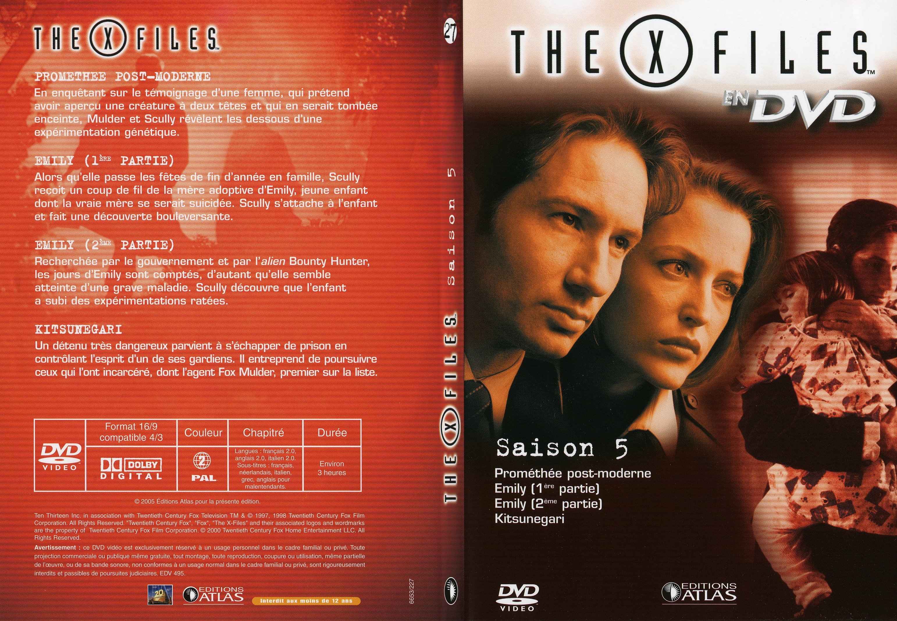 Jaquette DVD X files saison 5 DVD 27 - SLIM