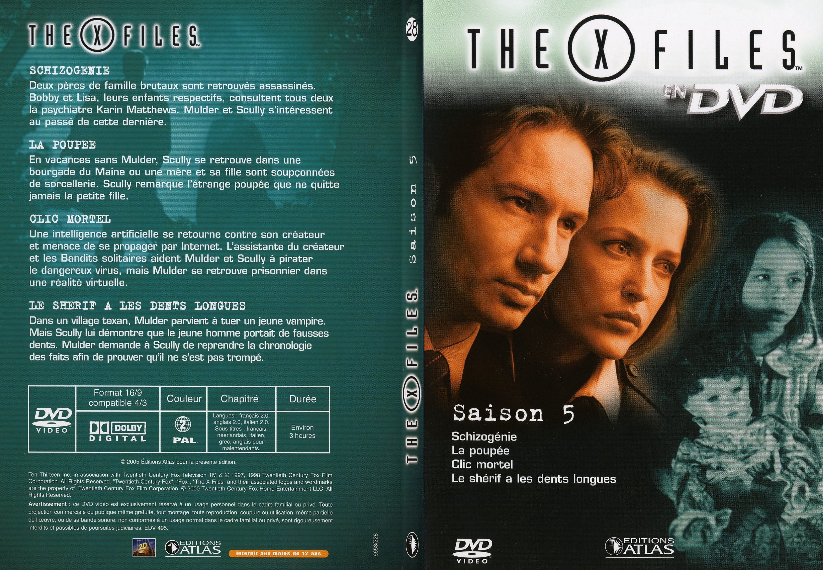 Jaquette DVD X files saison 5 DVD 28 - SLIM