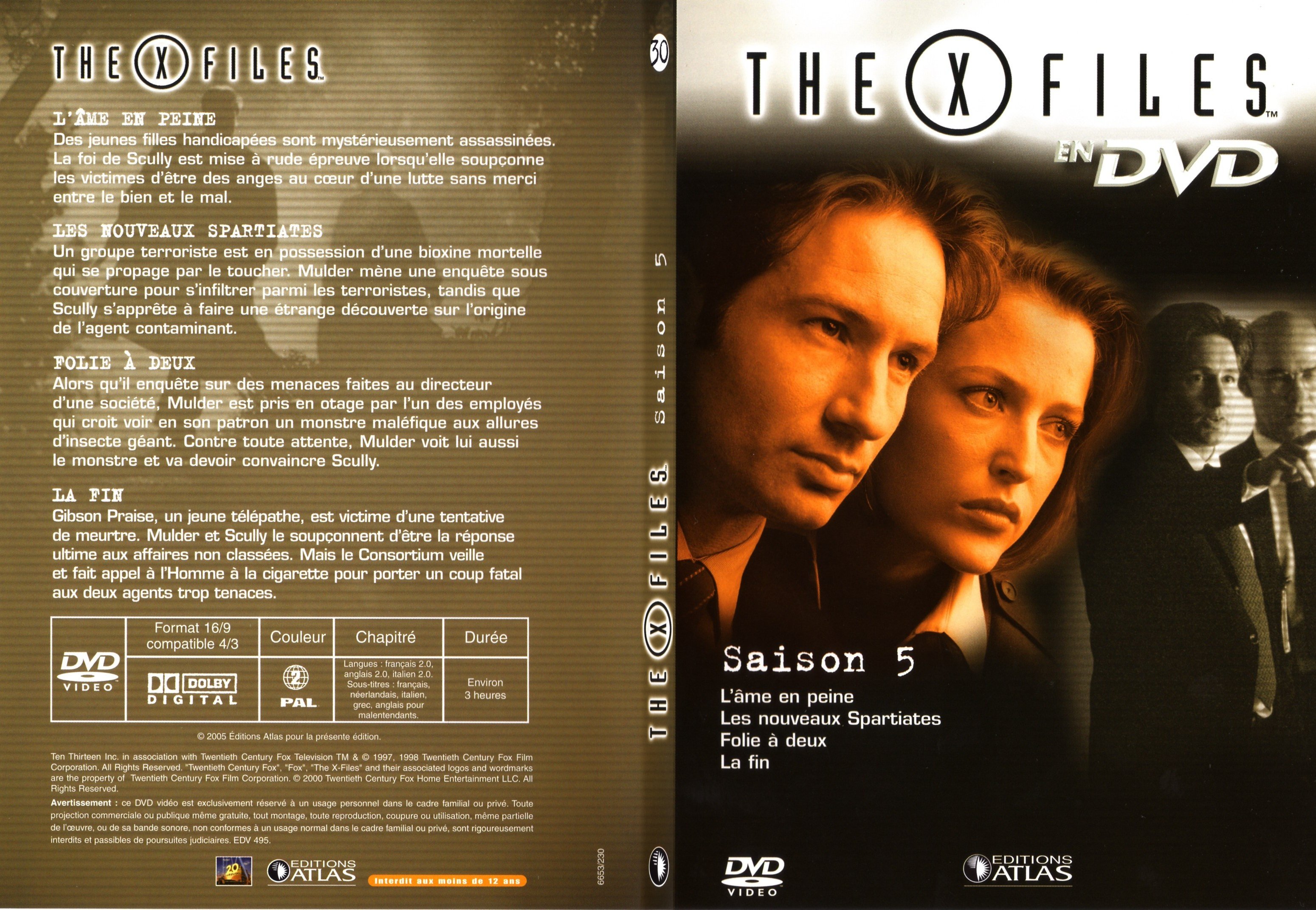 Jaquette DVD X files saison 5 DVD 30 - SLIM