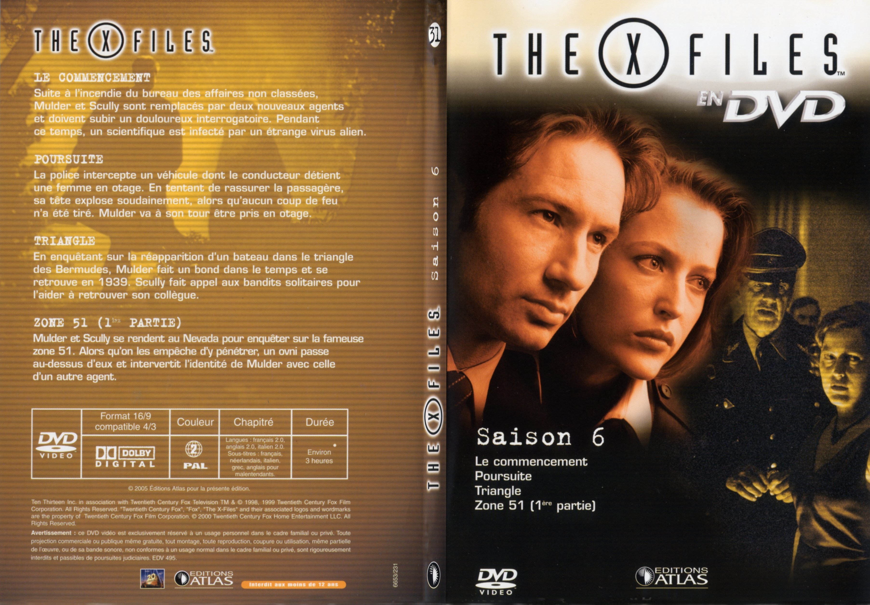 Jaquette DVD X files saison 6 DVD 31 - SLIM