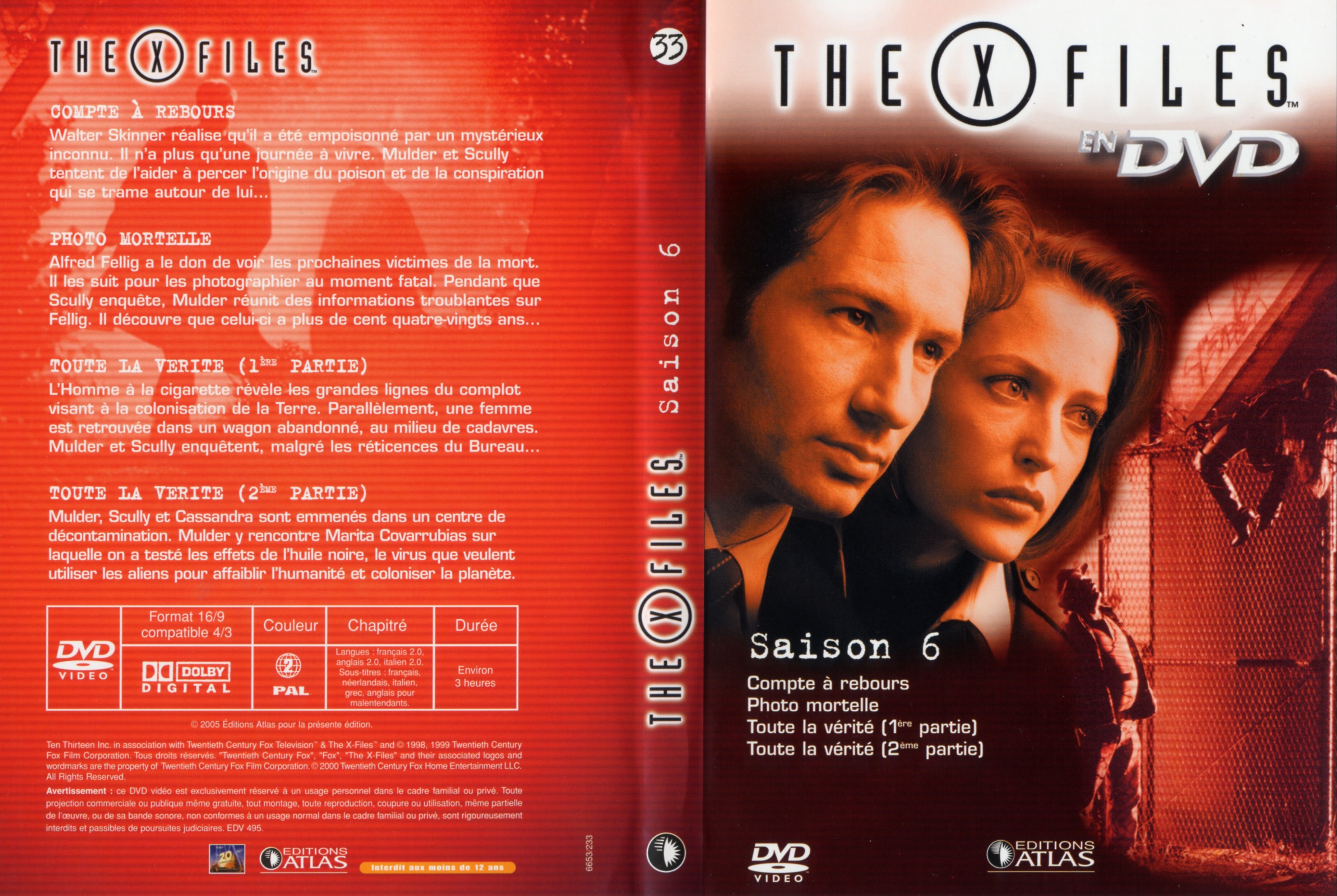 Jaquette DVD X files saison 6 DVD 33