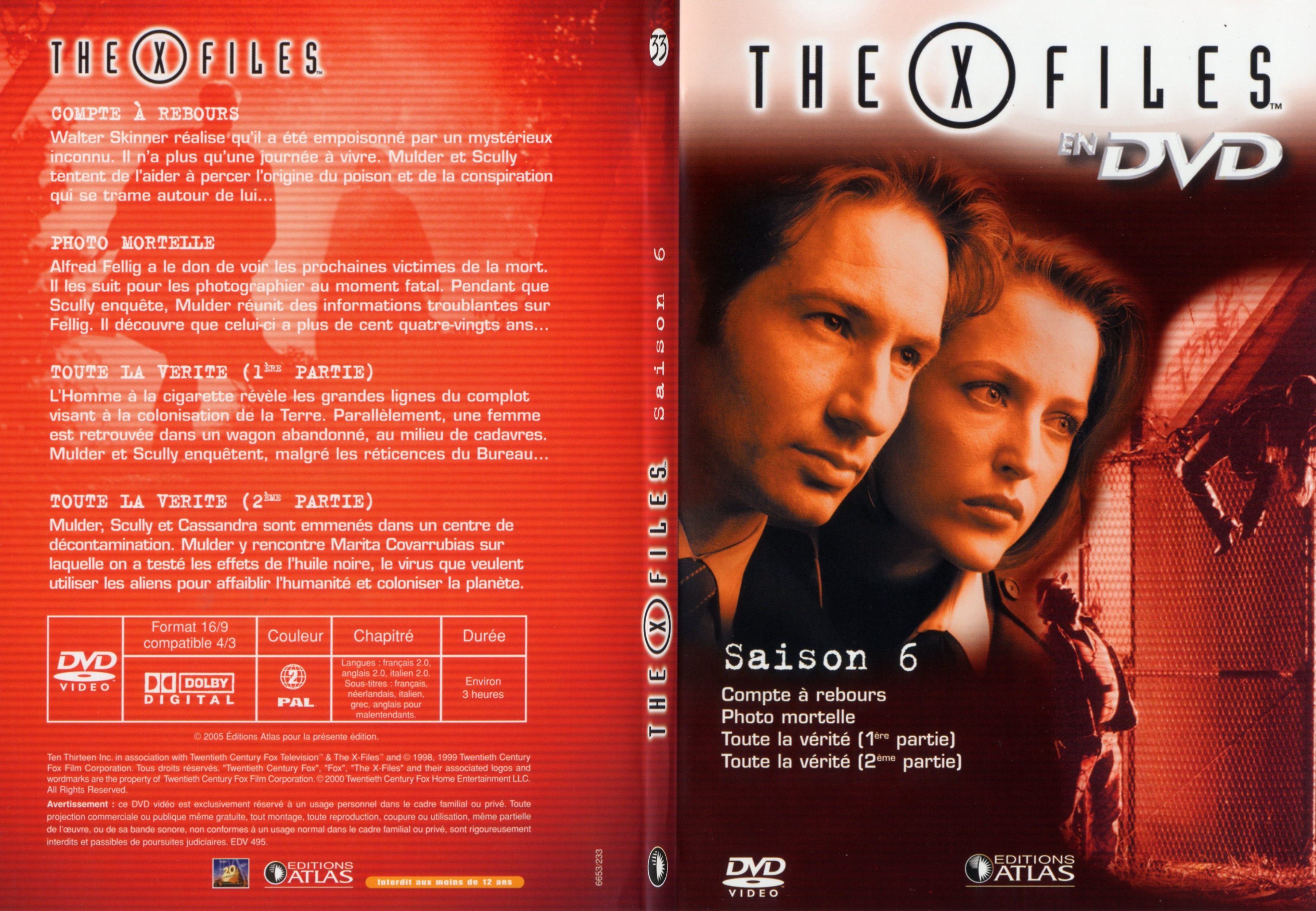 Jaquette DVD X files saison 6 DVD 33 - SLIM