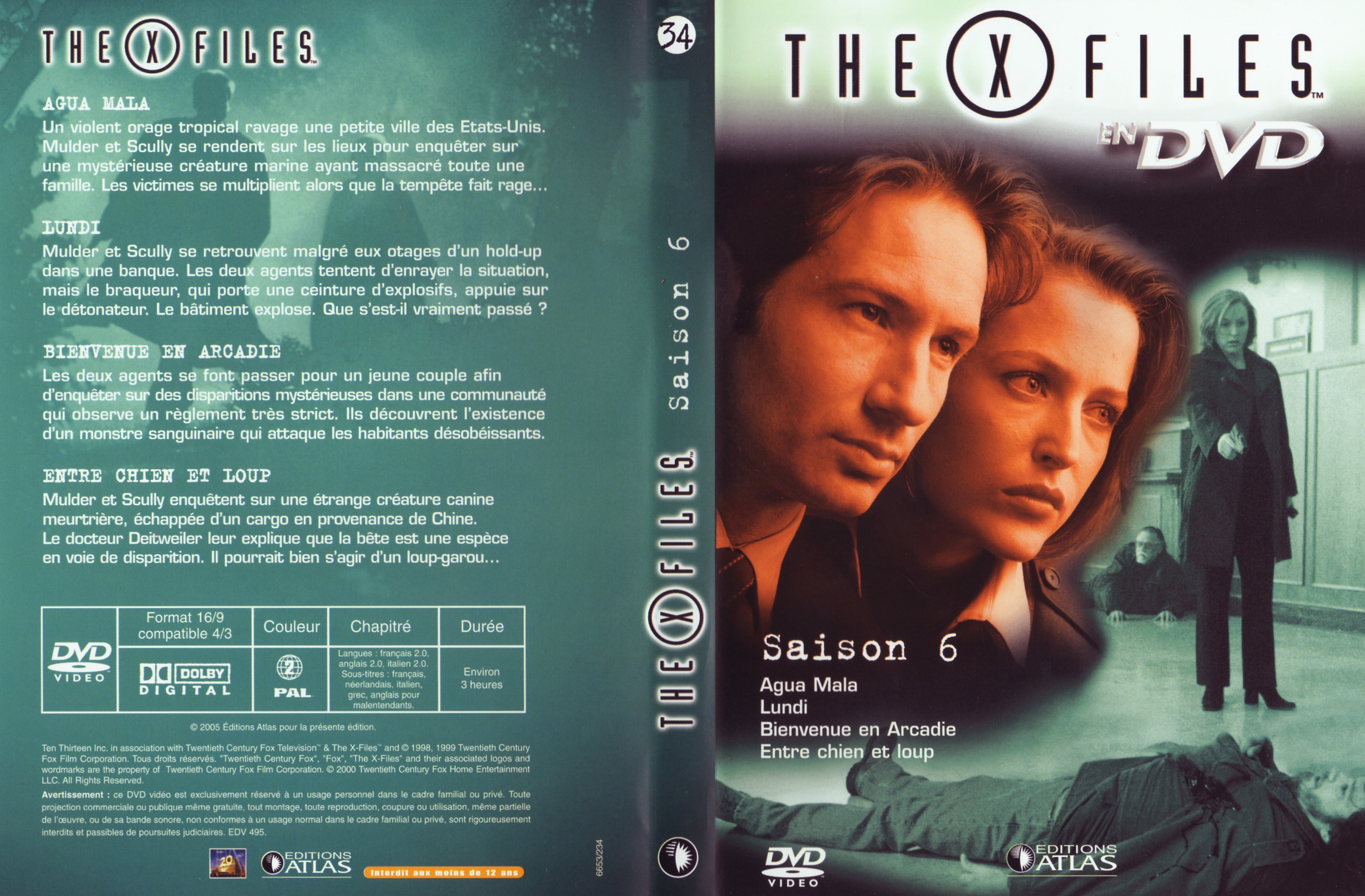 Jaquette DVD X files saison 6 DVD 34