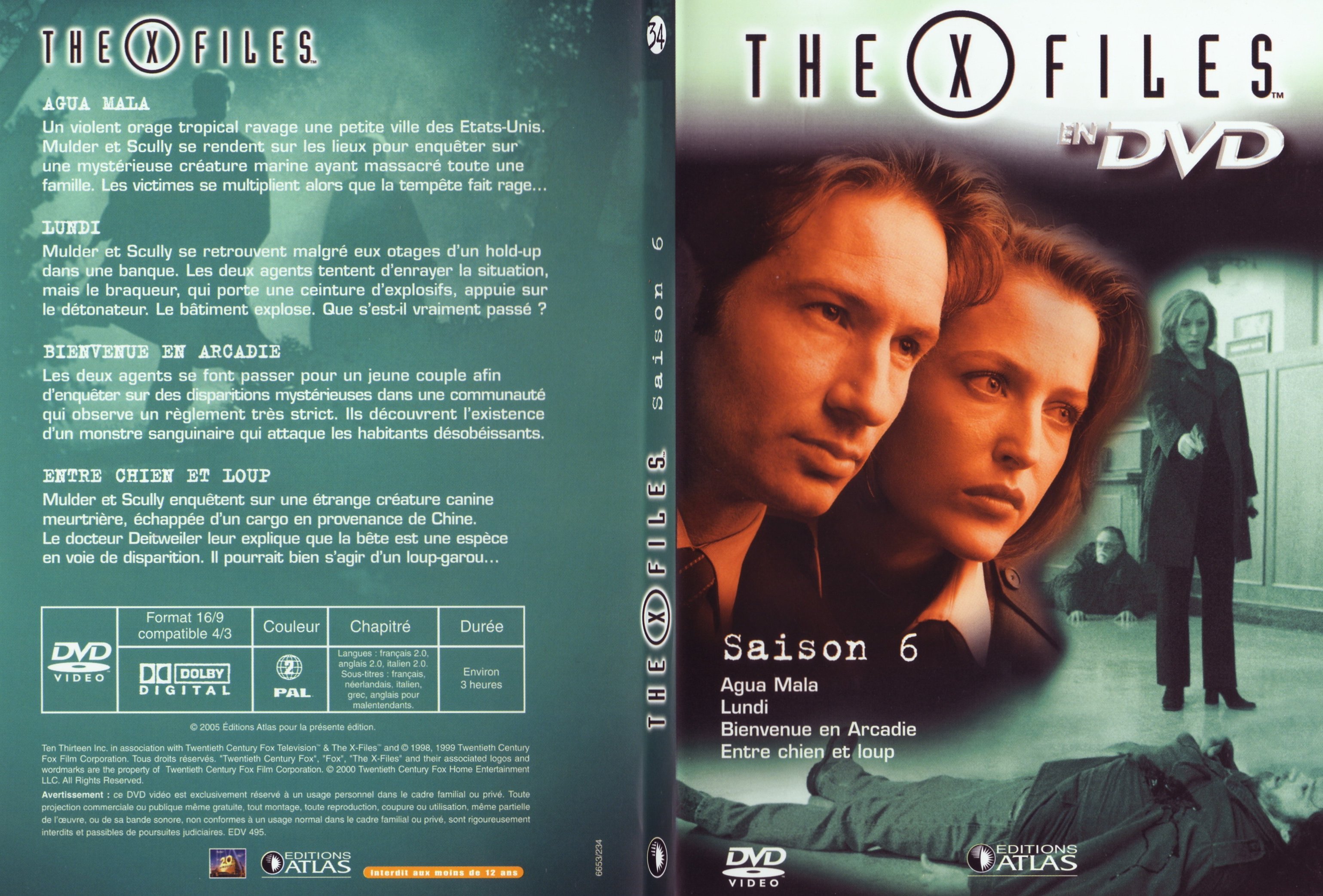 Jaquette DVD X files saison 6 DVD 34 - SLIM