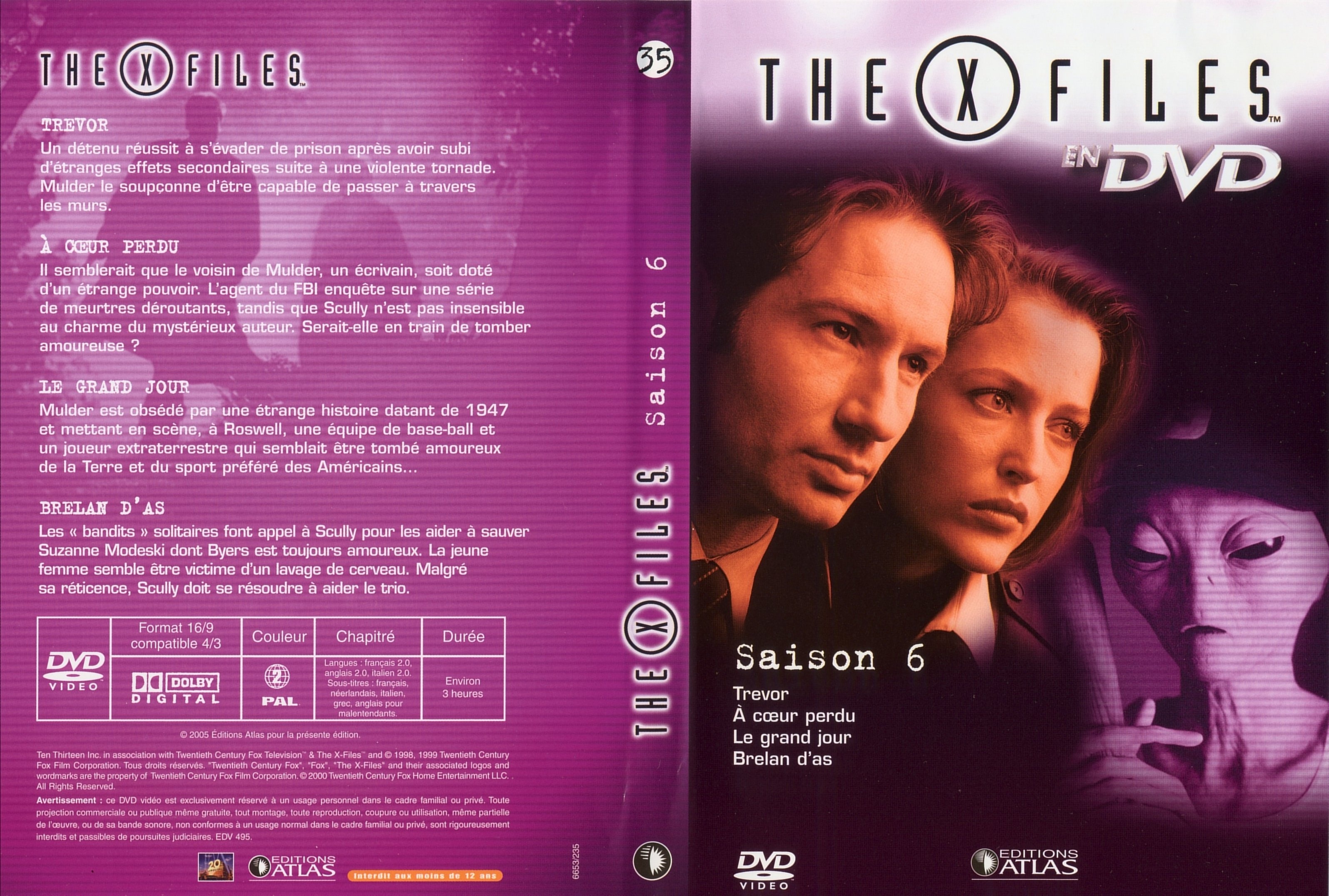 Jaquette DVD X files saison 6 DVD 35