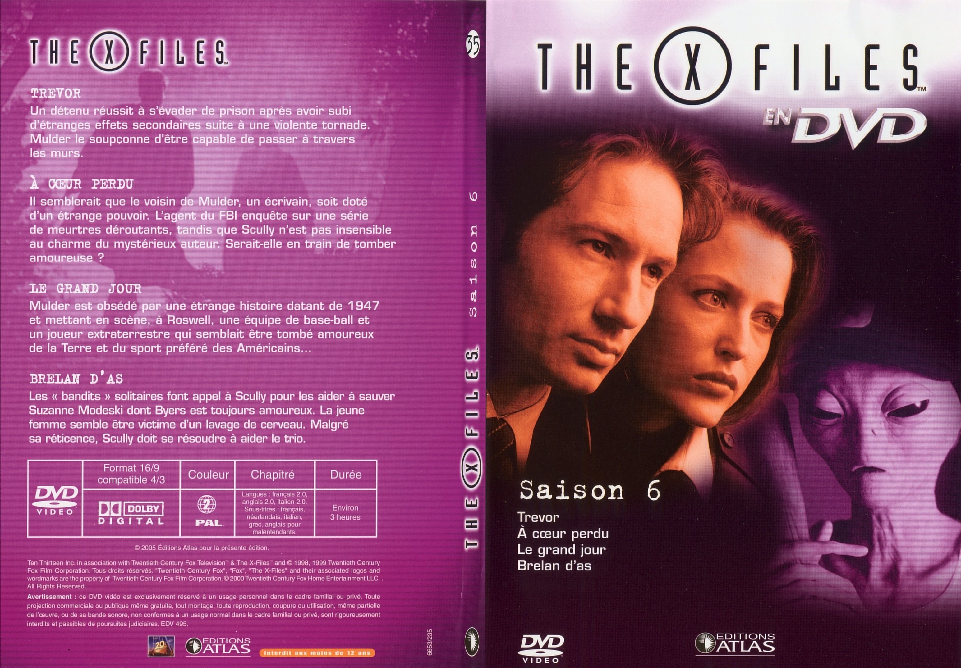Jaquette DVD X files saison 6 DVD 35 - SLIM