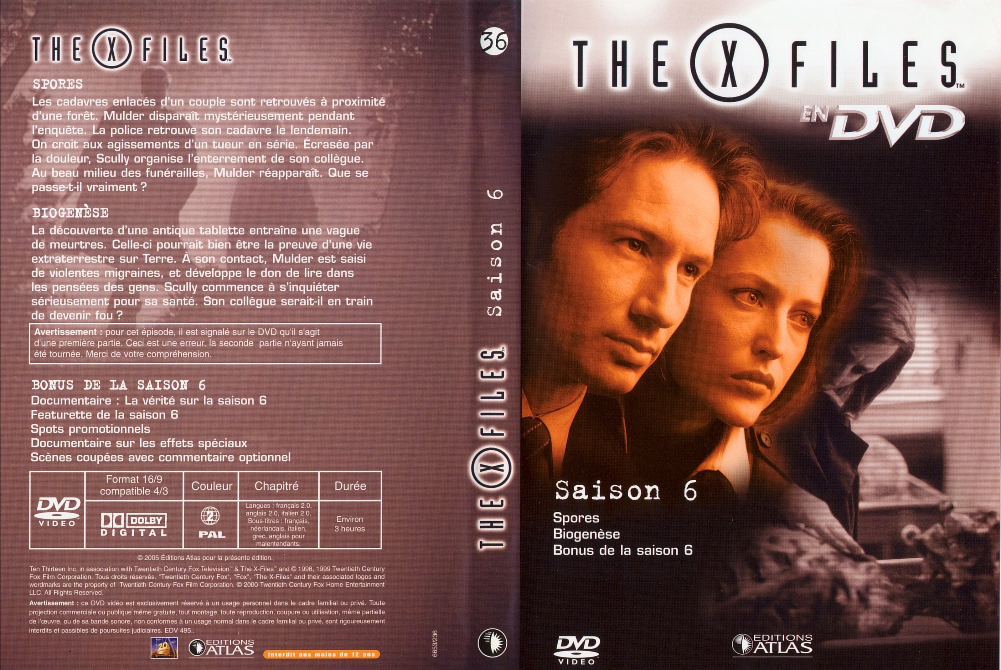 Jaquette DVD X files saison 6 DVD 36