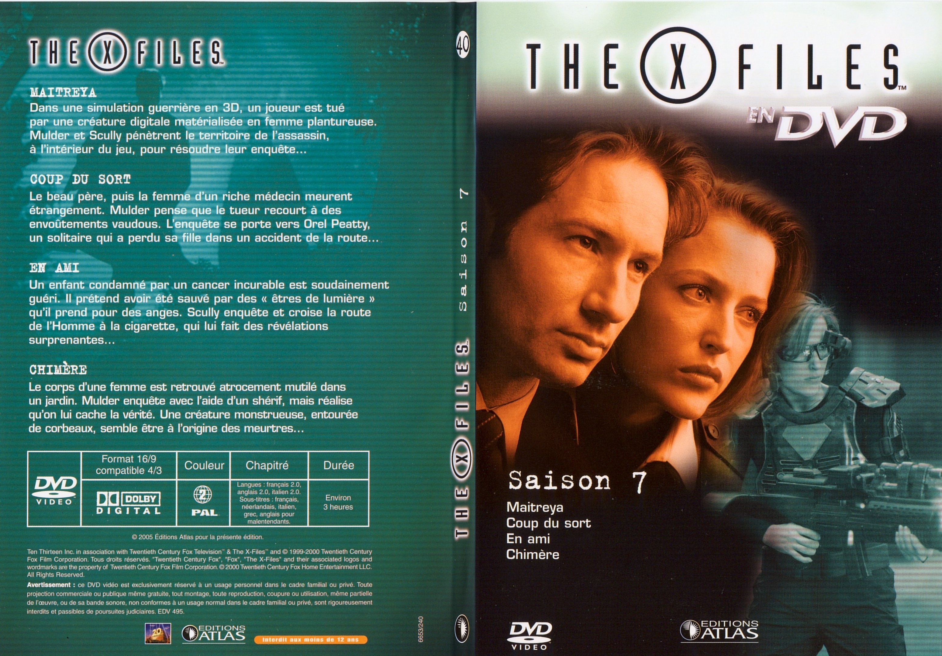 Jaquette DVD X files saison 7 DVD 40 - SLIM