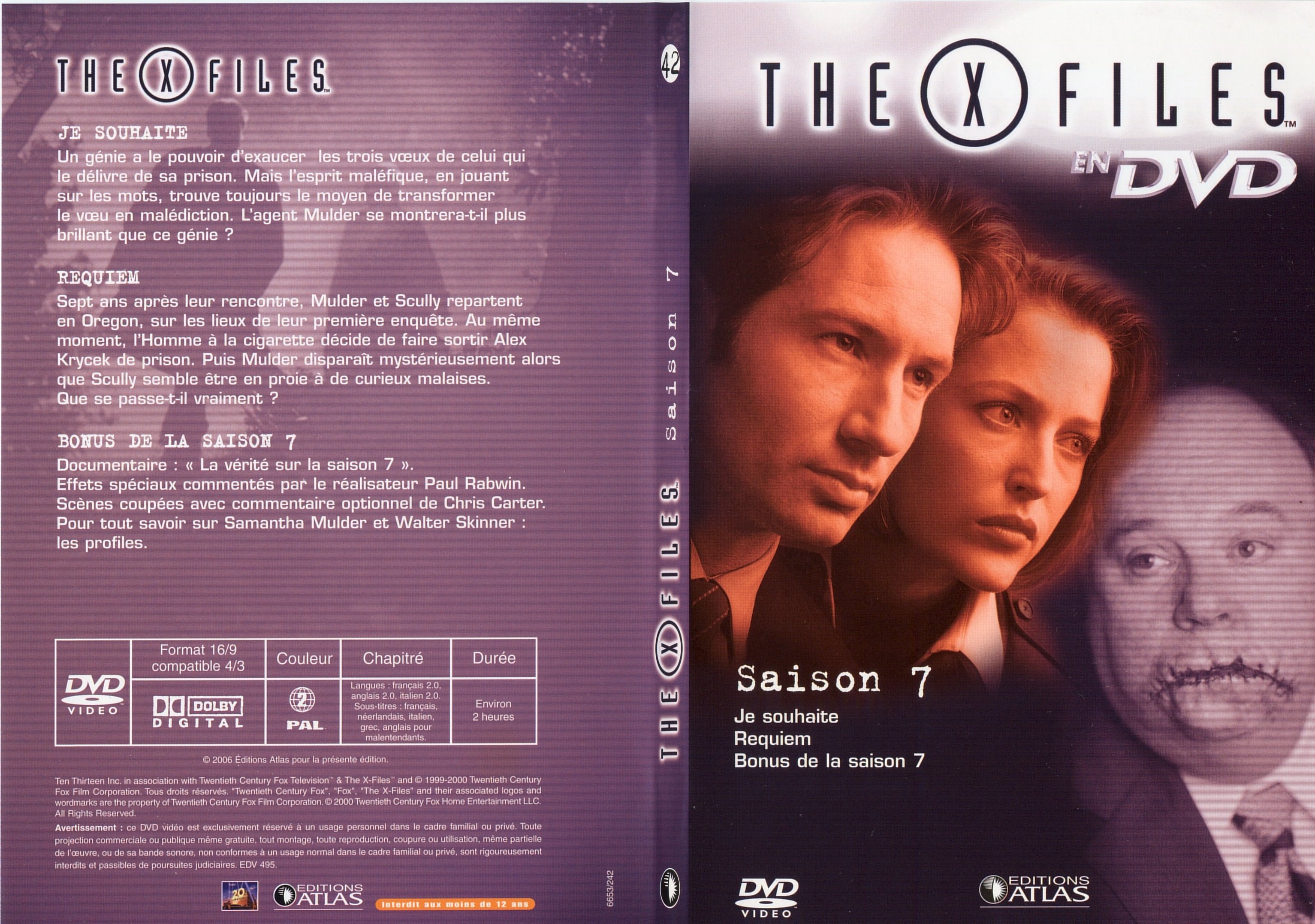 Jaquette DVD X files saison 7 DVD 42 - SLIM