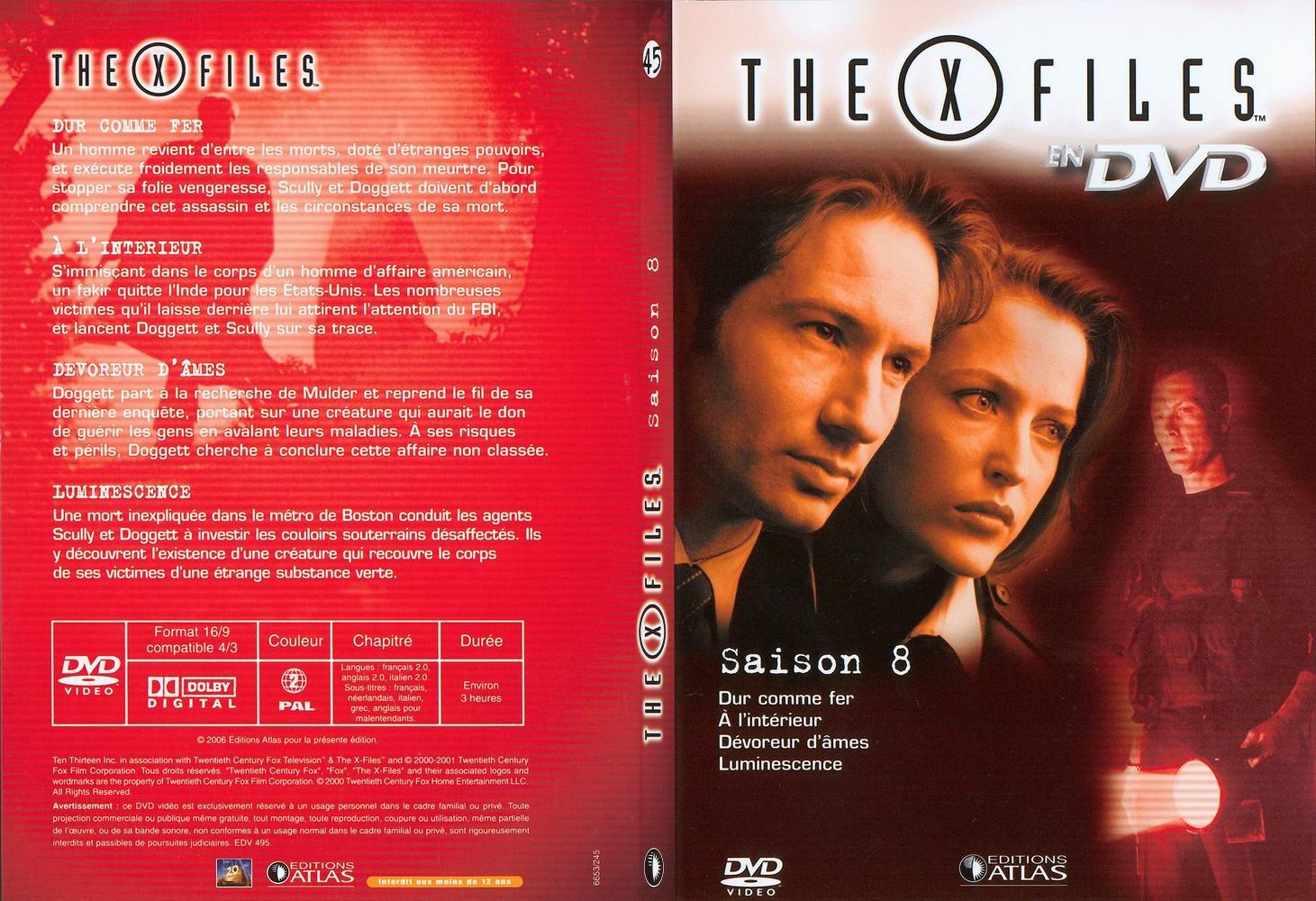 Jaquette DVD X files saison 8 DVD 45 - SLIM