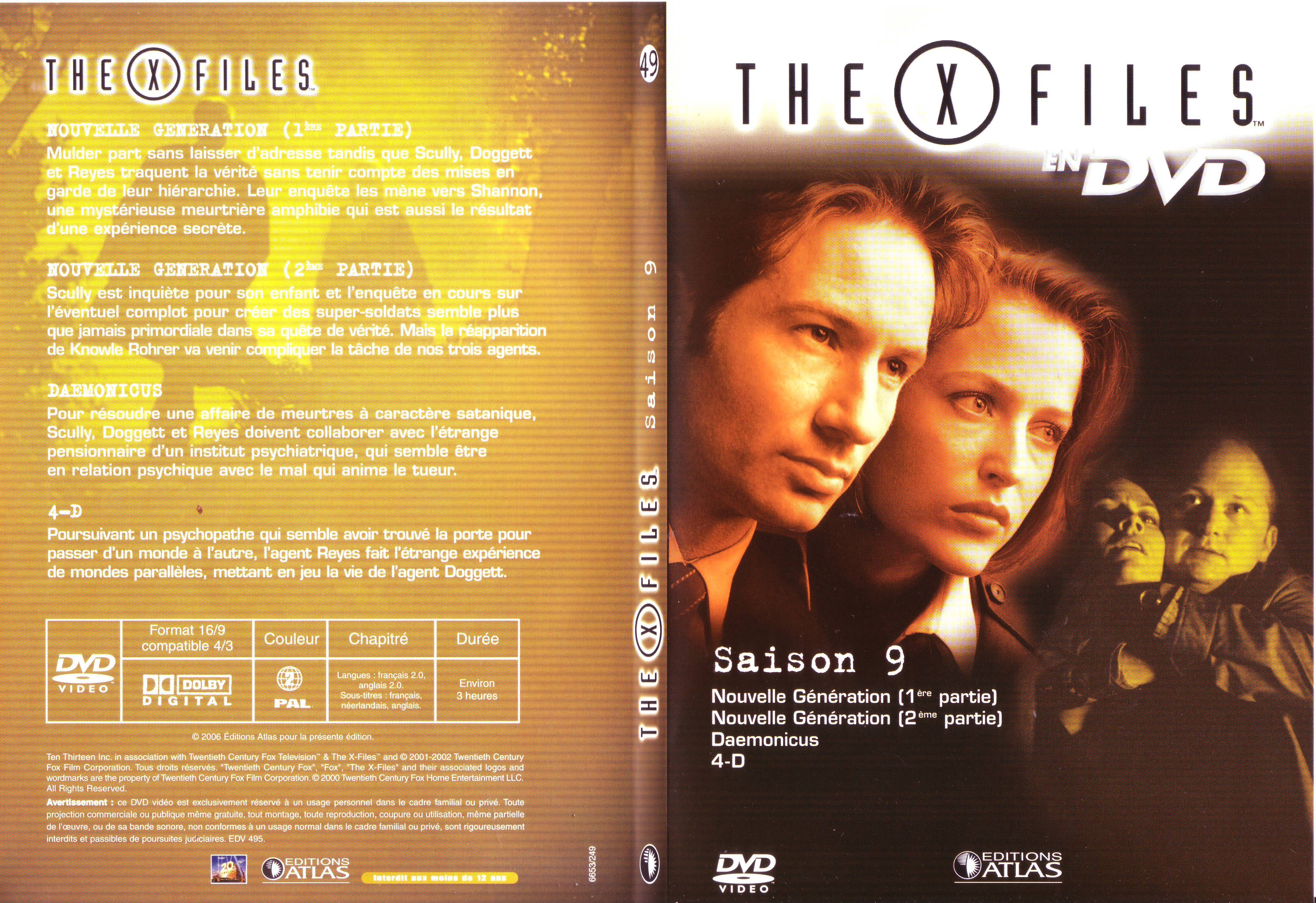 Jaquette DVD X files saison 9 DVD 49 - SLIM