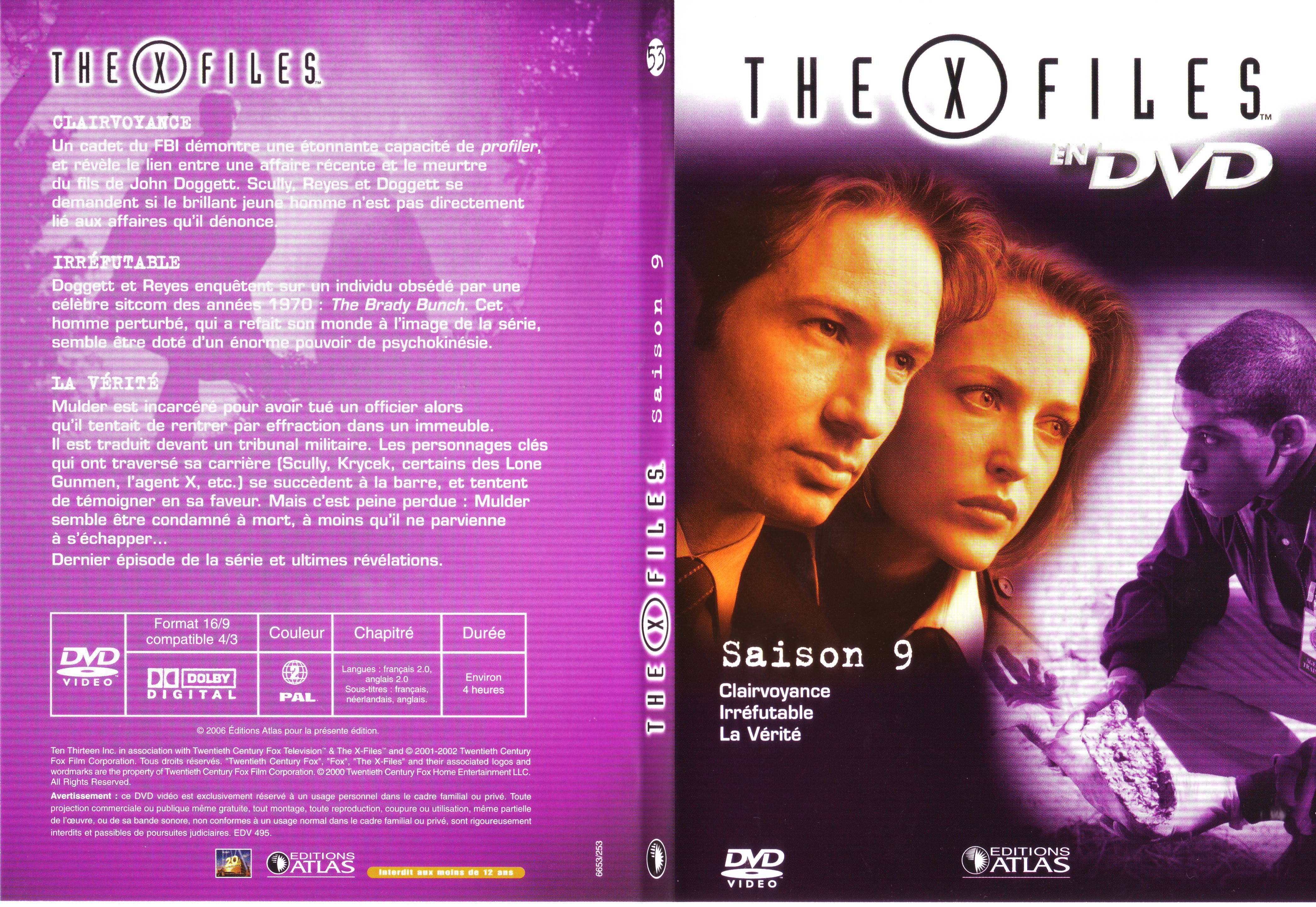 Jaquette DVD X files saison 9 DVD 53 - SLIM