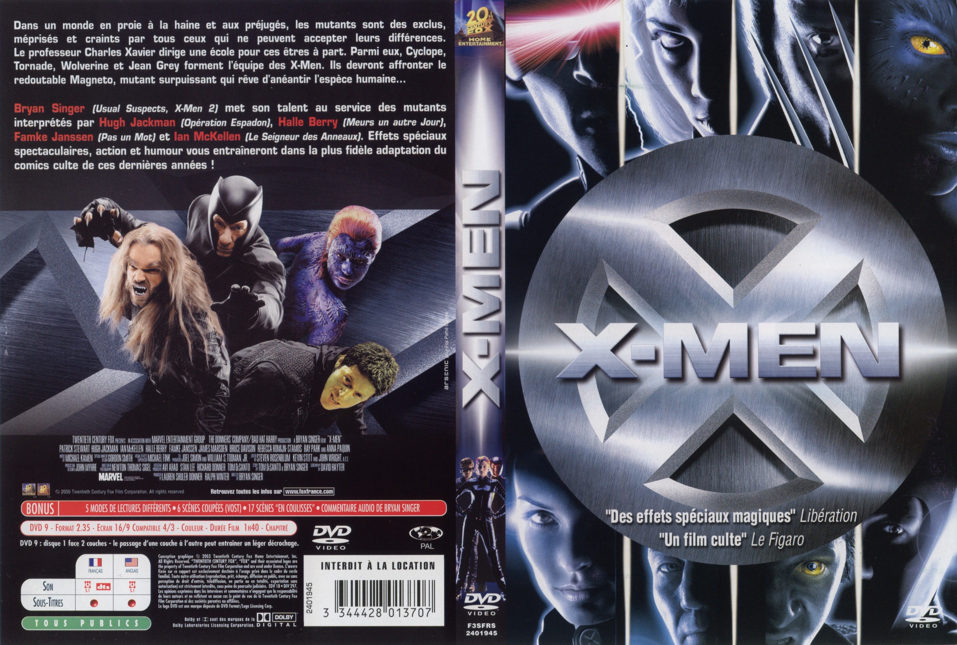 Jaquette DVD X-men