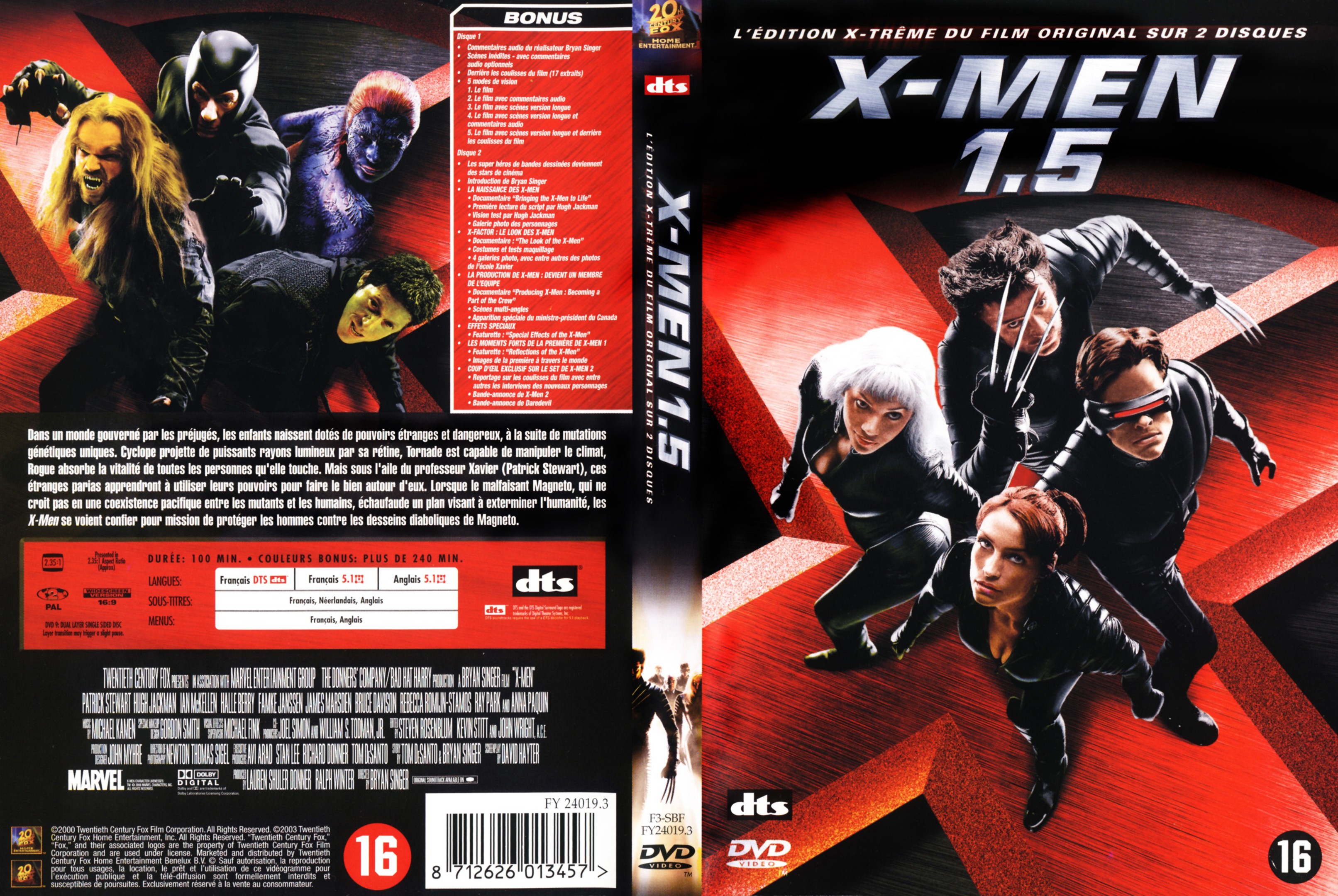 Jaquette DVD X-men 1-5
