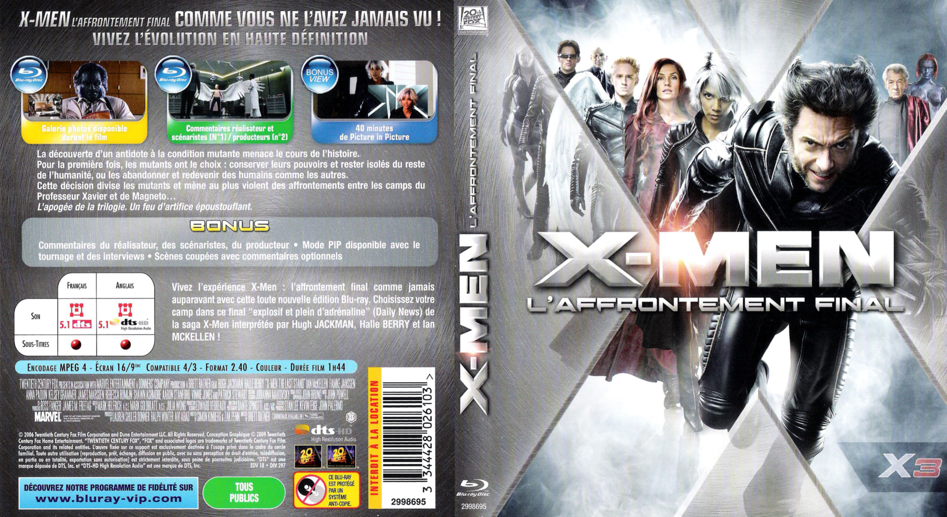 Jaquette DVD X-men 3 (BLU-RAY) v2