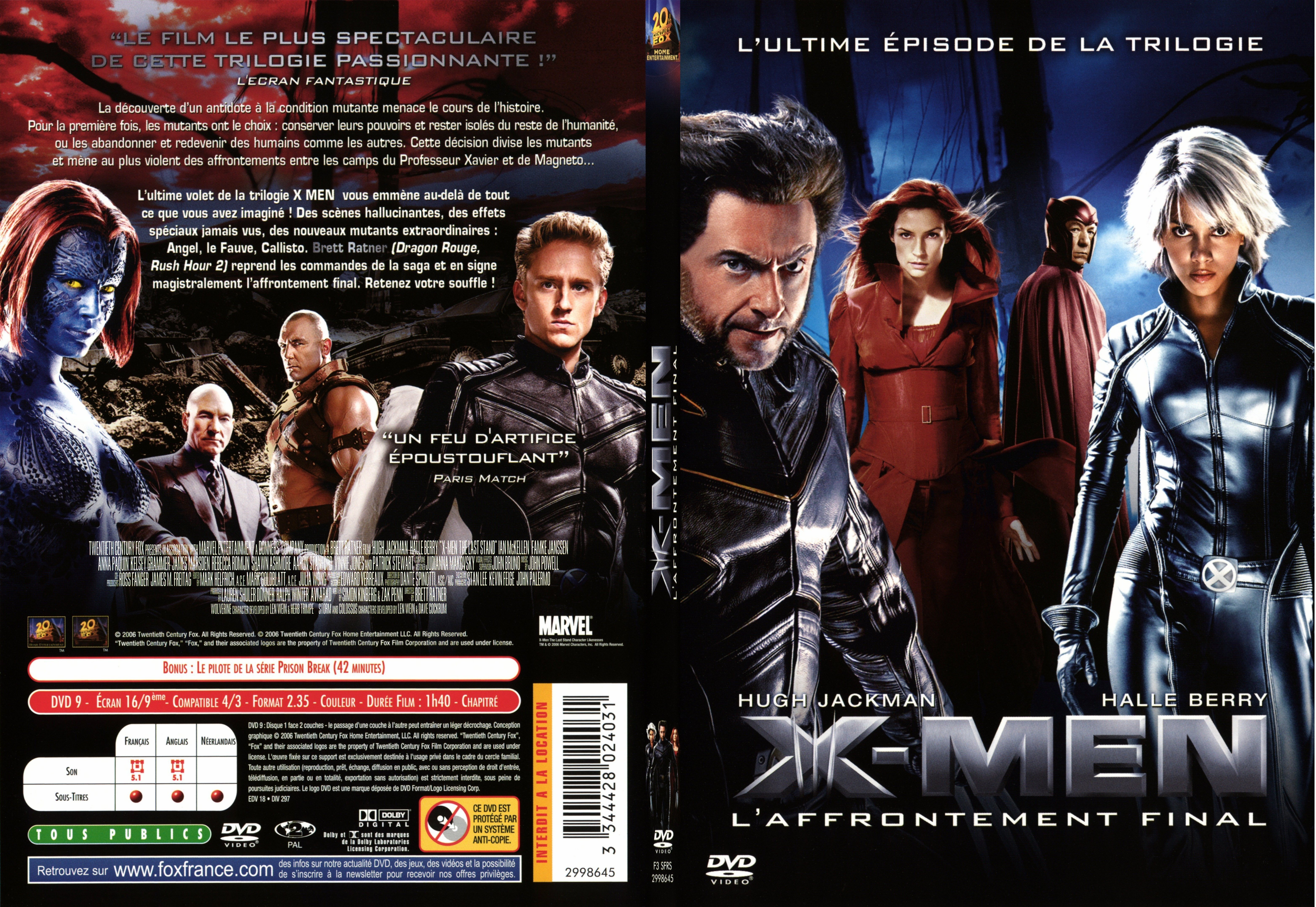 Jaquette DVD X-men 3 - SLIM v2