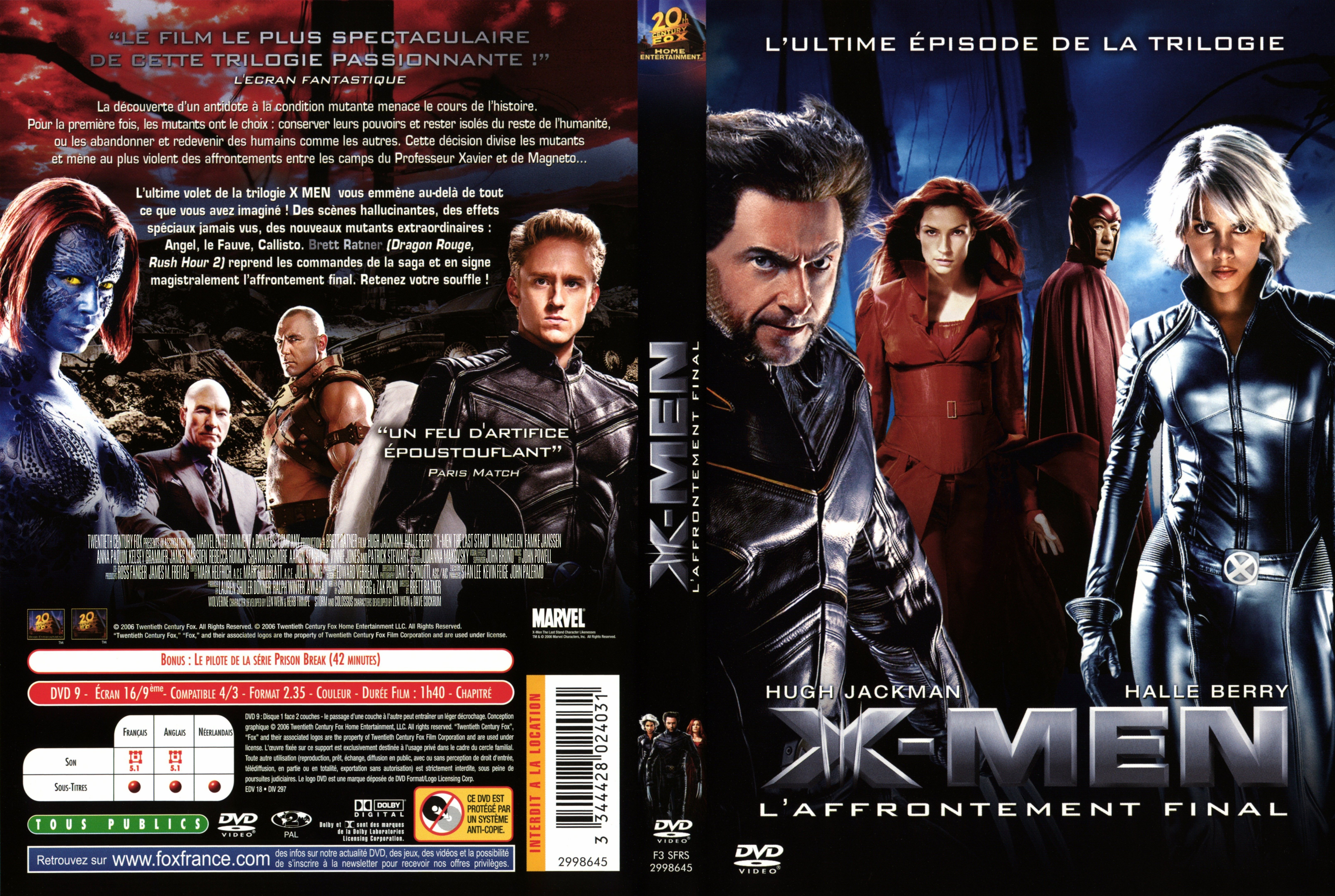 Jaquette DVD X-men 3 v2