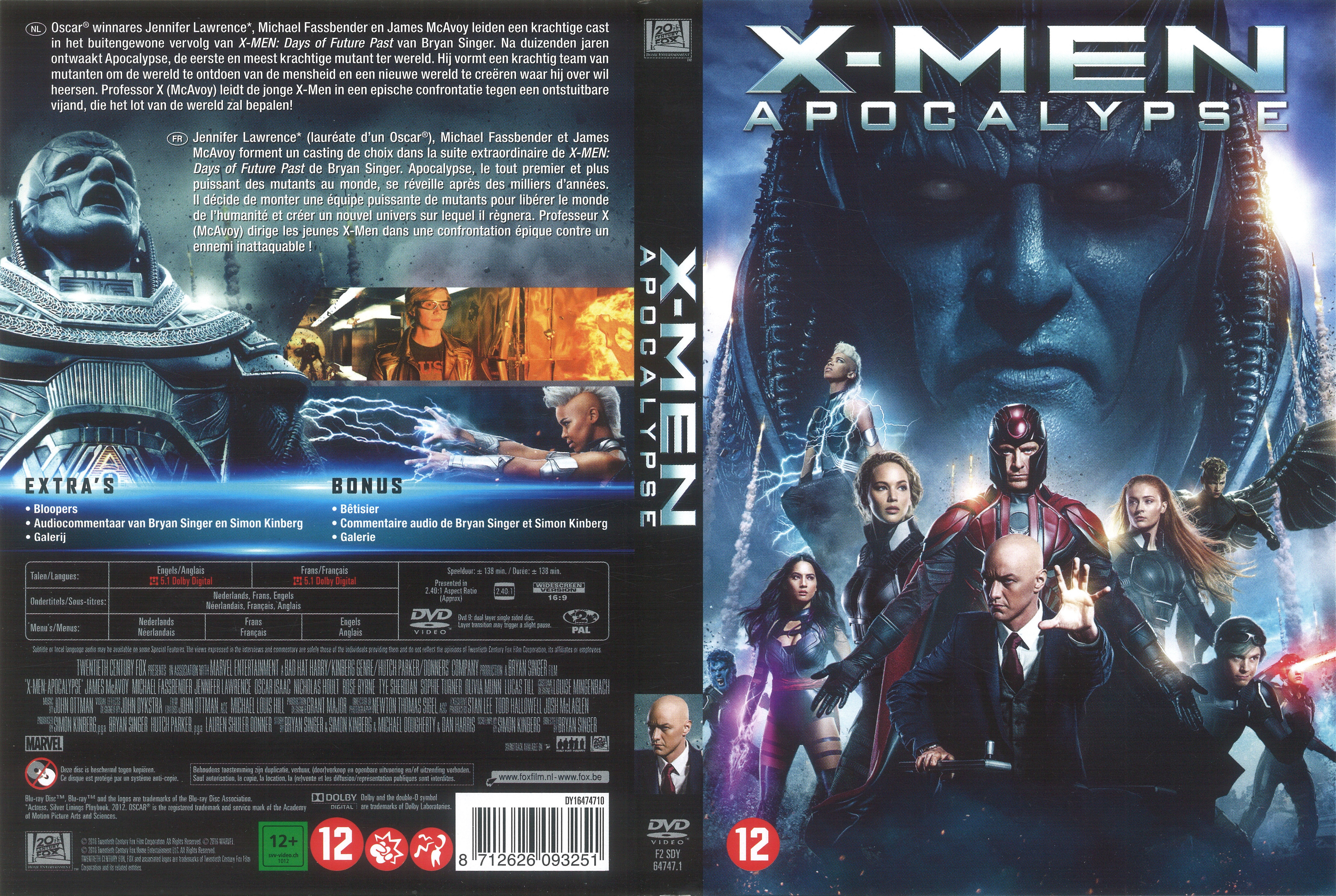 Jaquette DVD X-men apocalypse v2