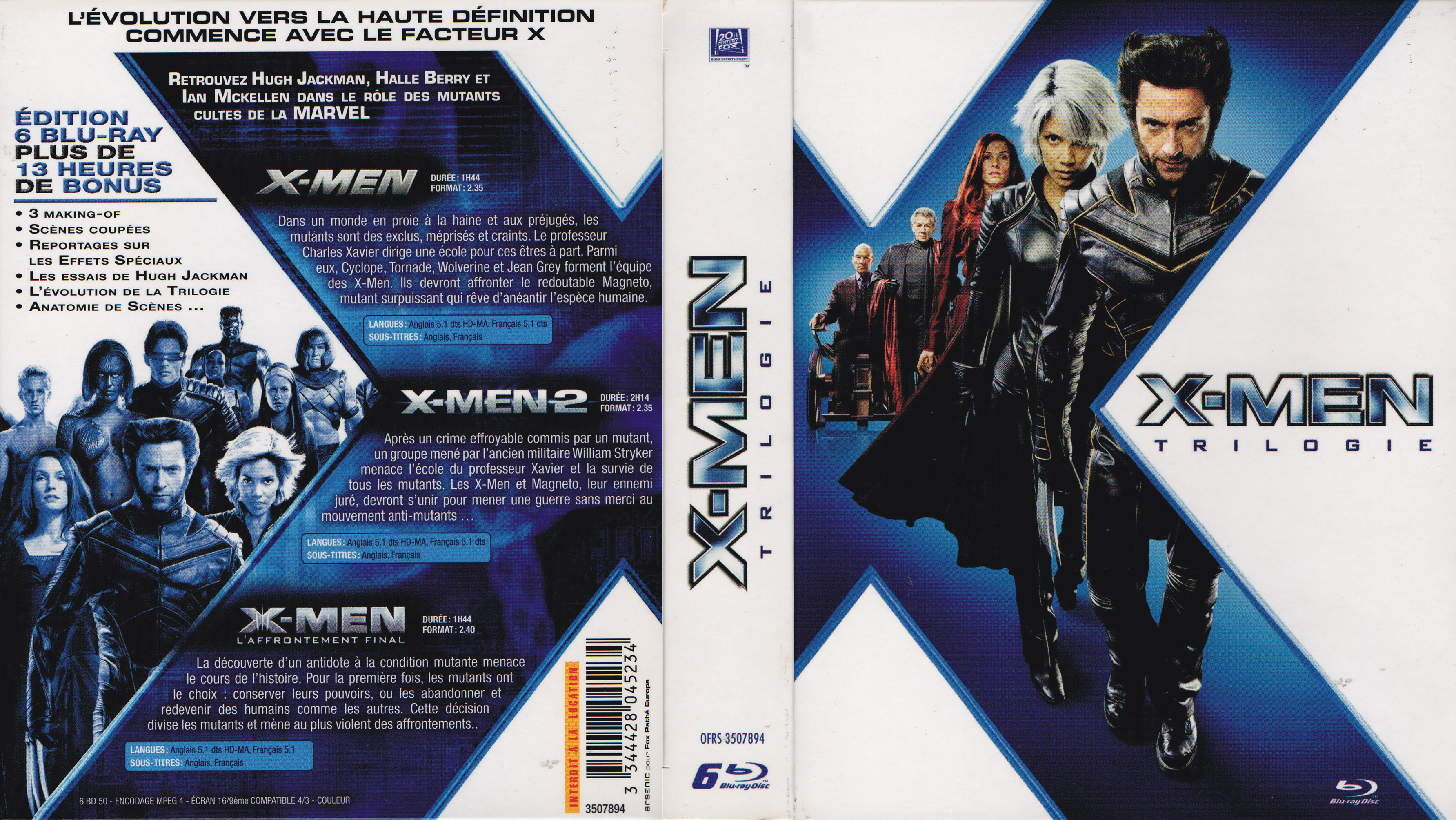Jaquette DVD X-men trilogie COFFRET (BLU-RAY)