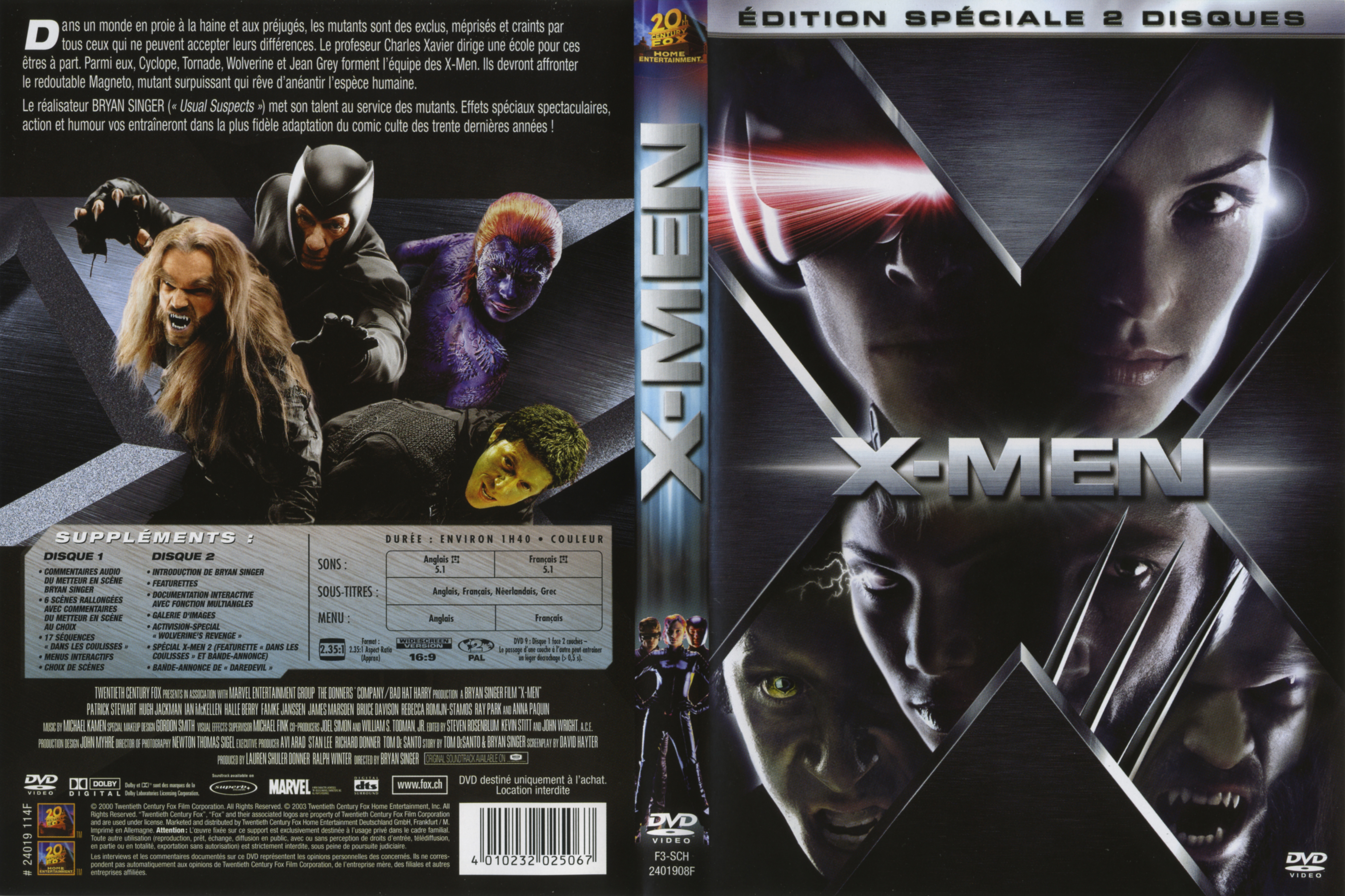 Jaquette DVD X-men v2