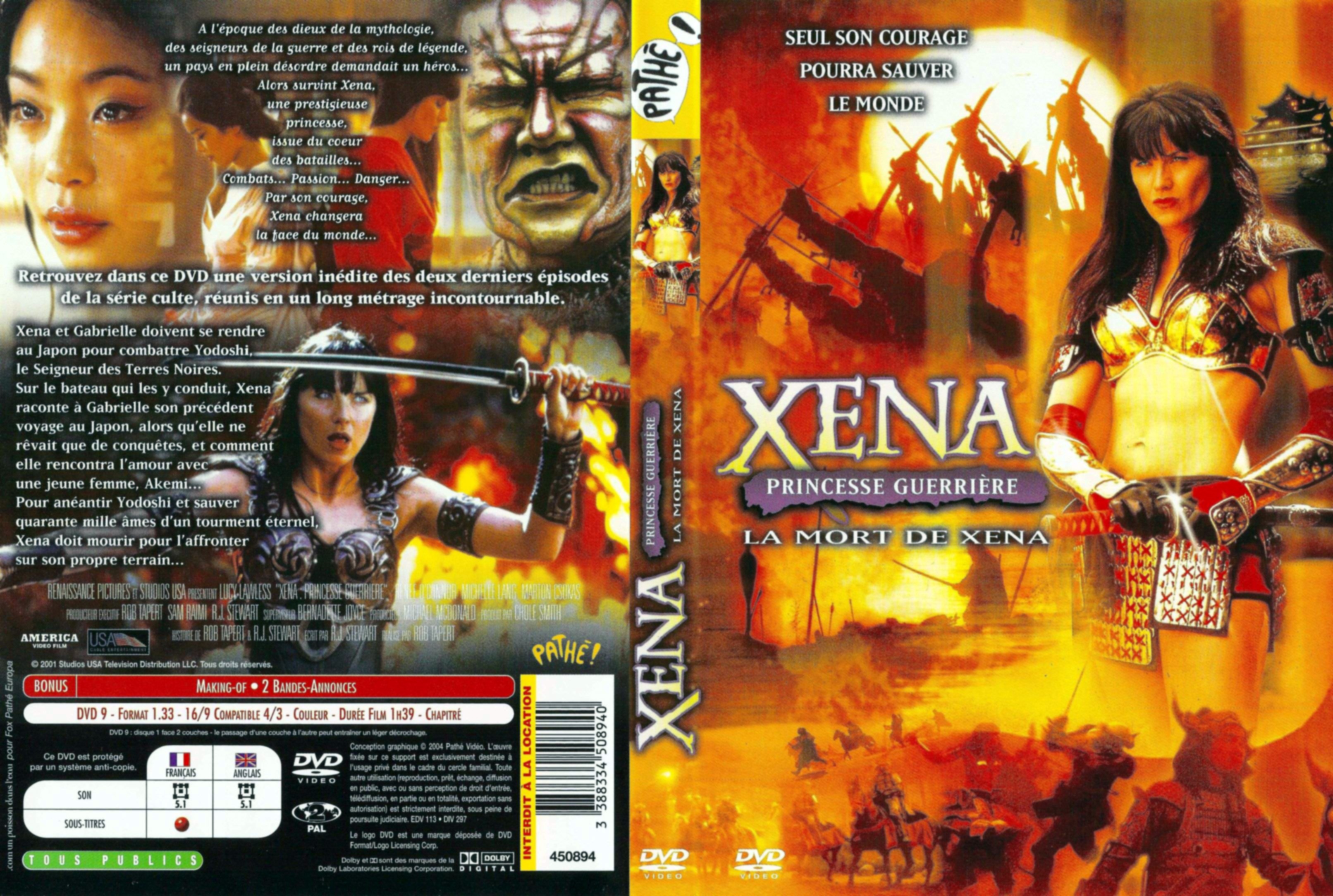 Jaquette DVD Xena princesse guerriere la mort de Xena