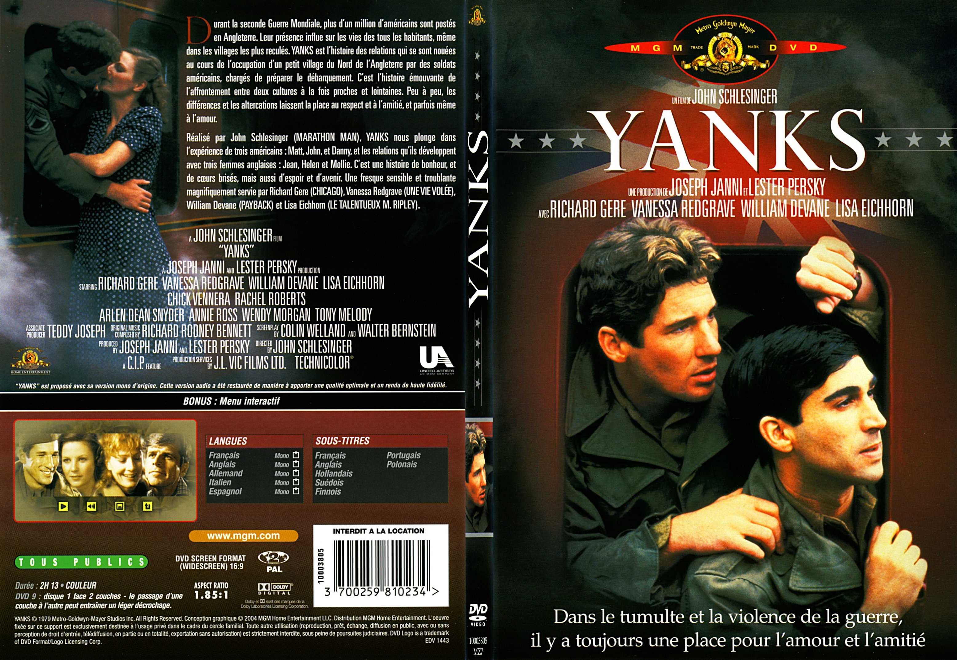 Jaquette DVD Yanks - SLIM