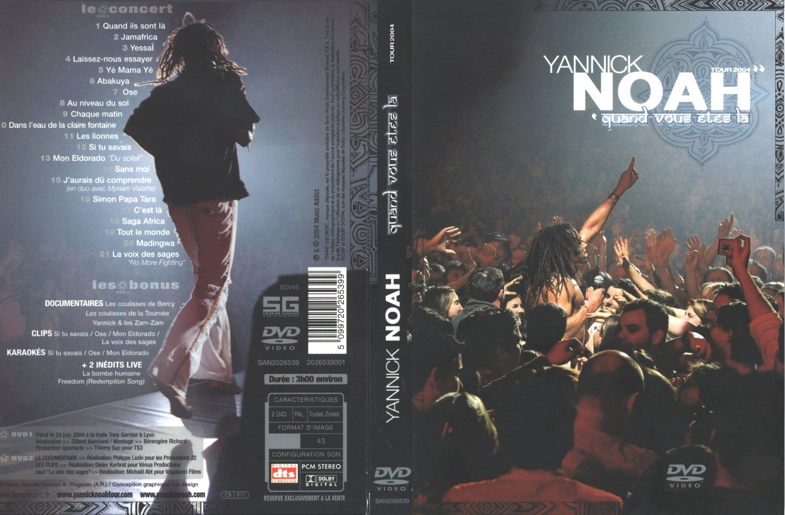 Jaquette DVD Yannick Noah - Quand vous tes l