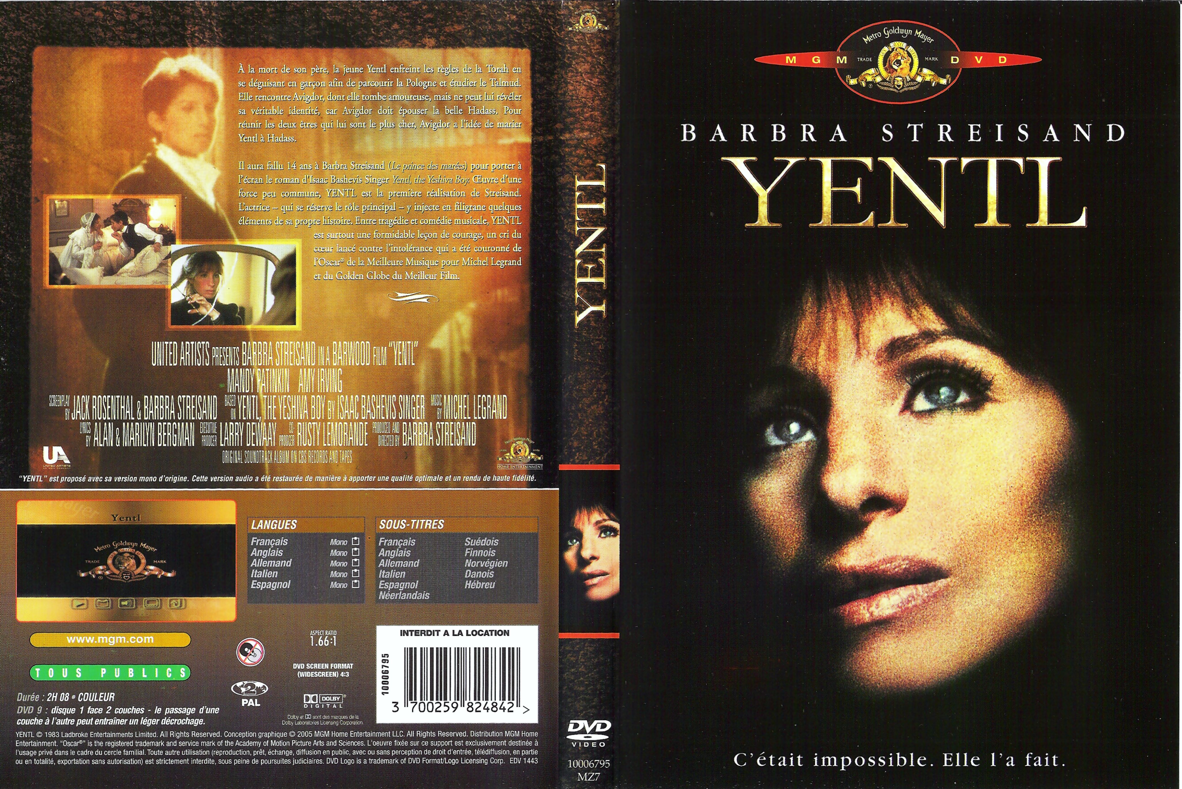 Jaquette DVD Yentl