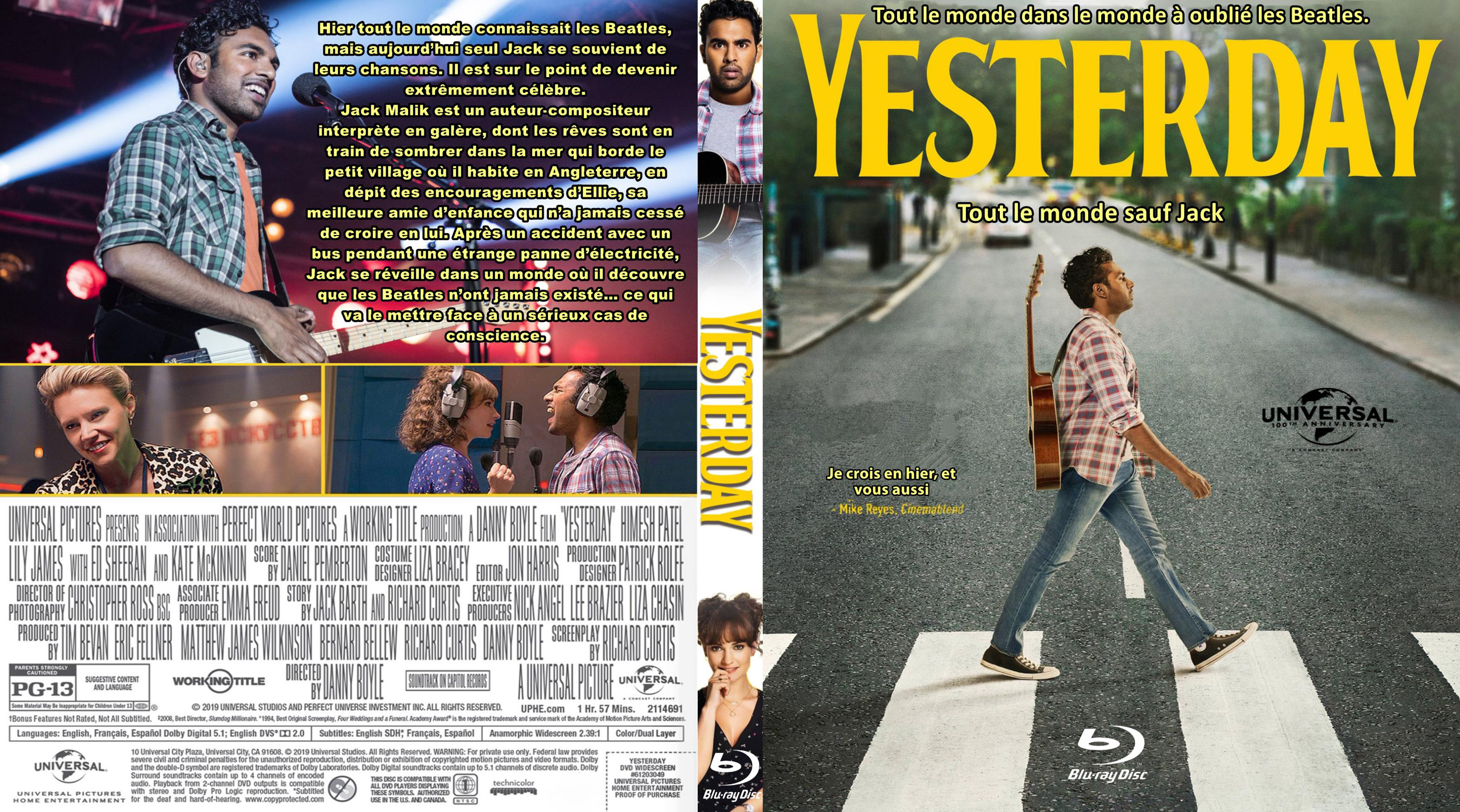 Jaquette DVD Yesterday custom (BLU-RAY)